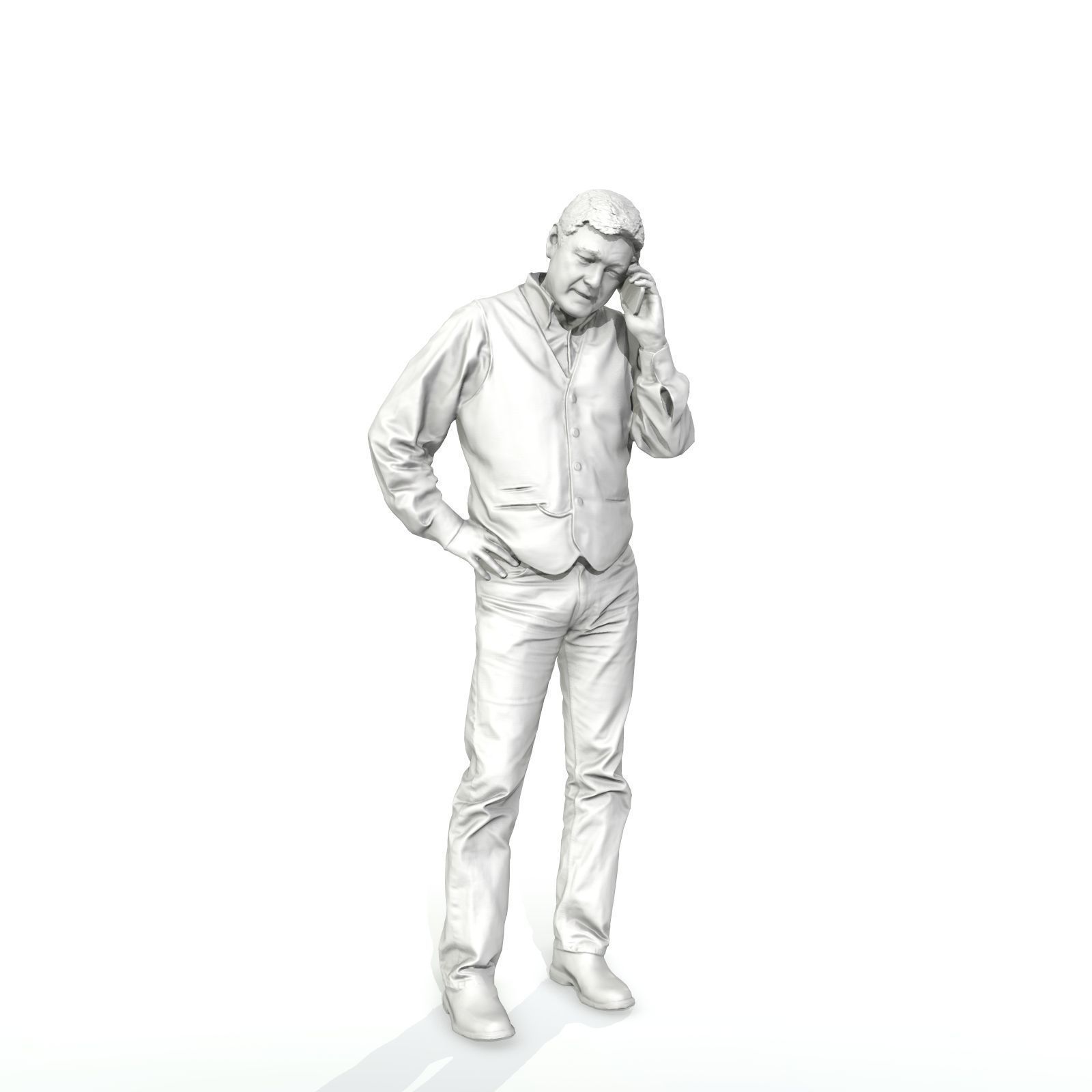 Casual Man Talking on Phone 3D model_40