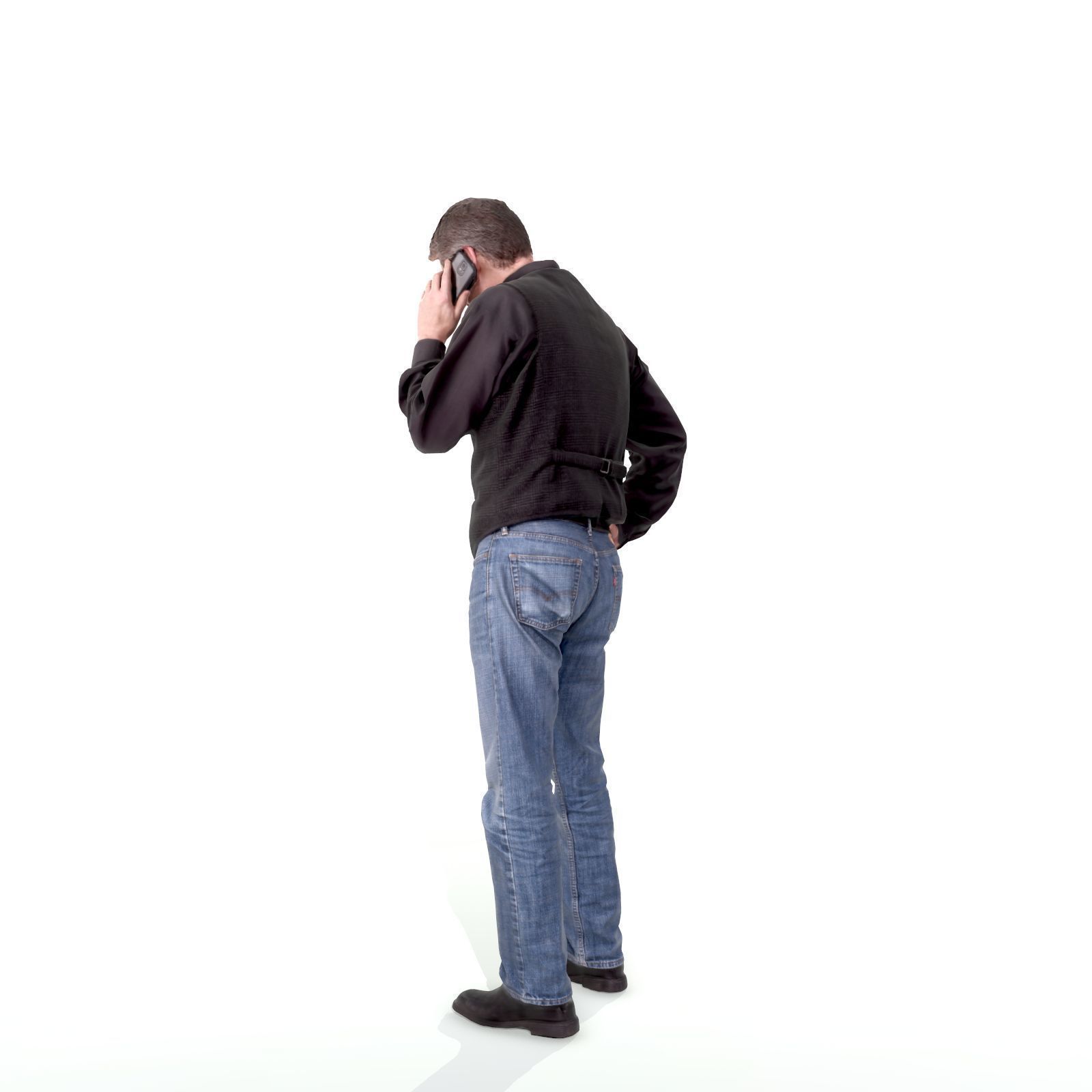 Casual Man Talking on Phone 3D model_25