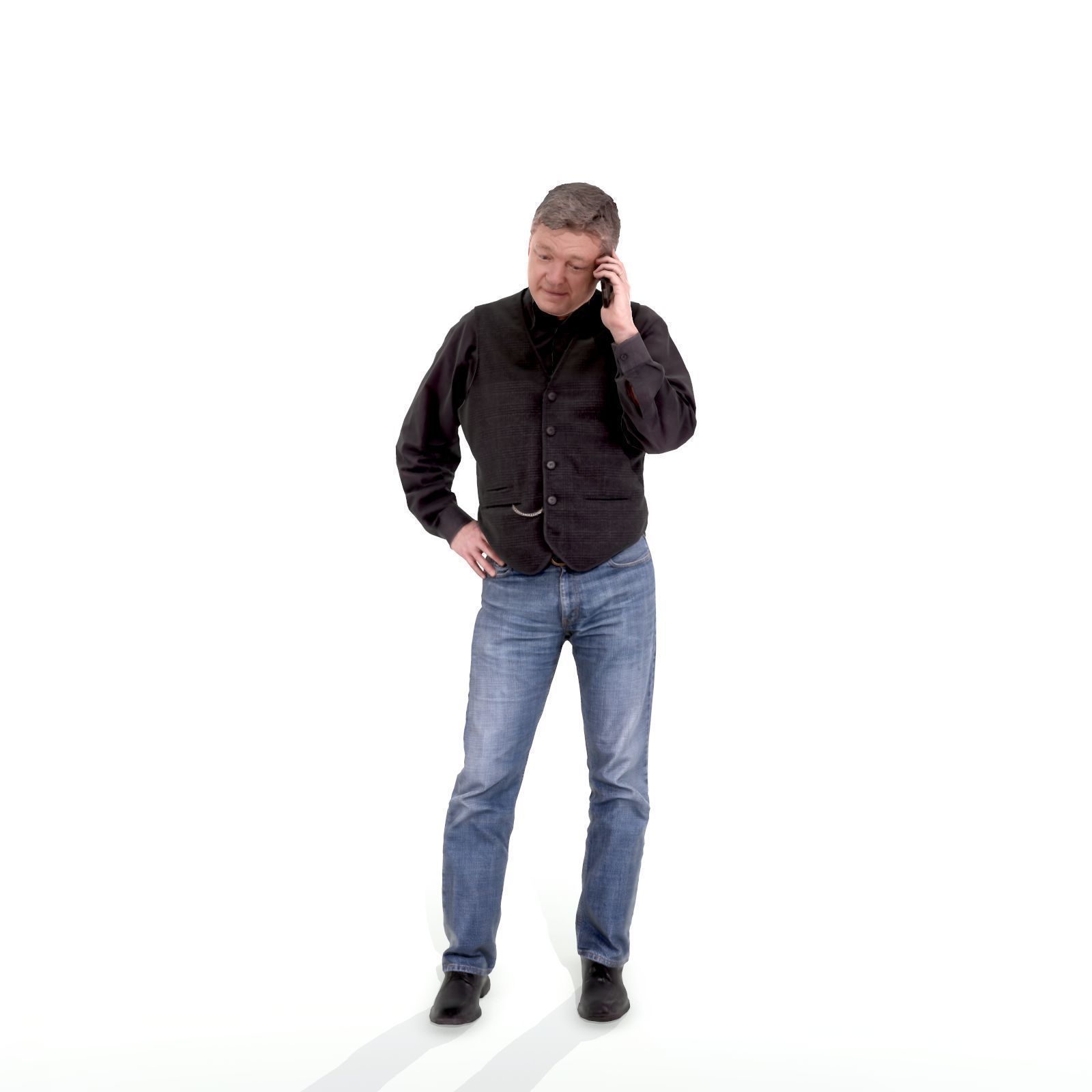 Casual Man Talking on Phone 3D model_2