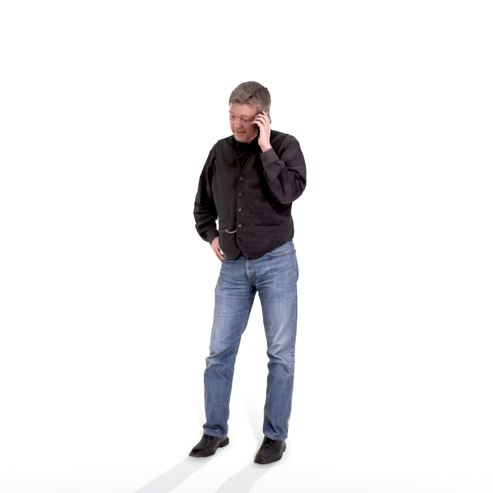 Casual Man Talking on Phone 3D model_35