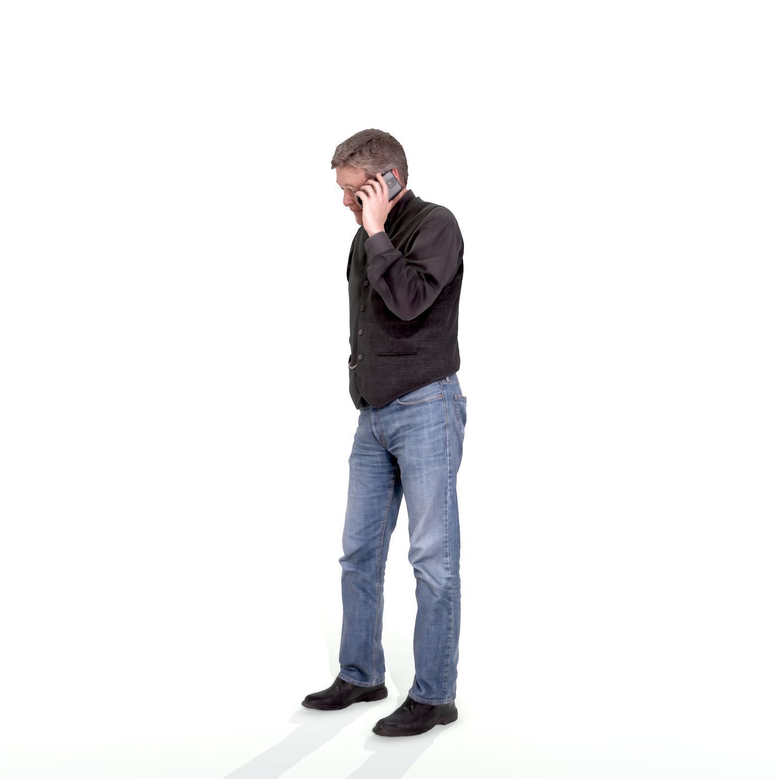 Casual Man Talking on Phone 3D model_32