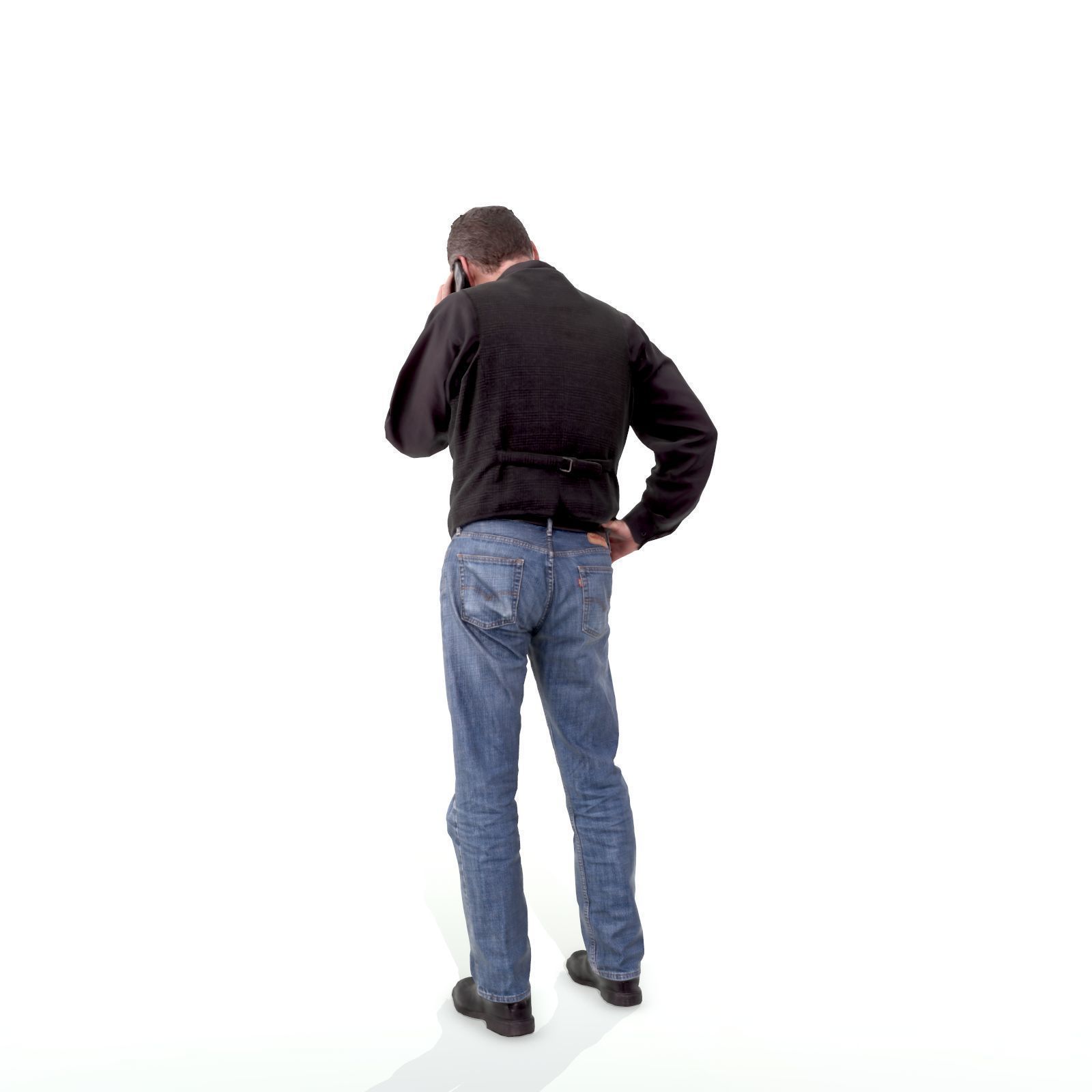 Casual Man Talking on Phone 3D model_22