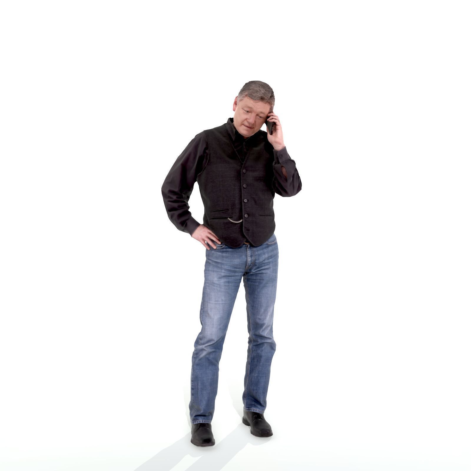Casual Man Talking on Phone 3D model_3