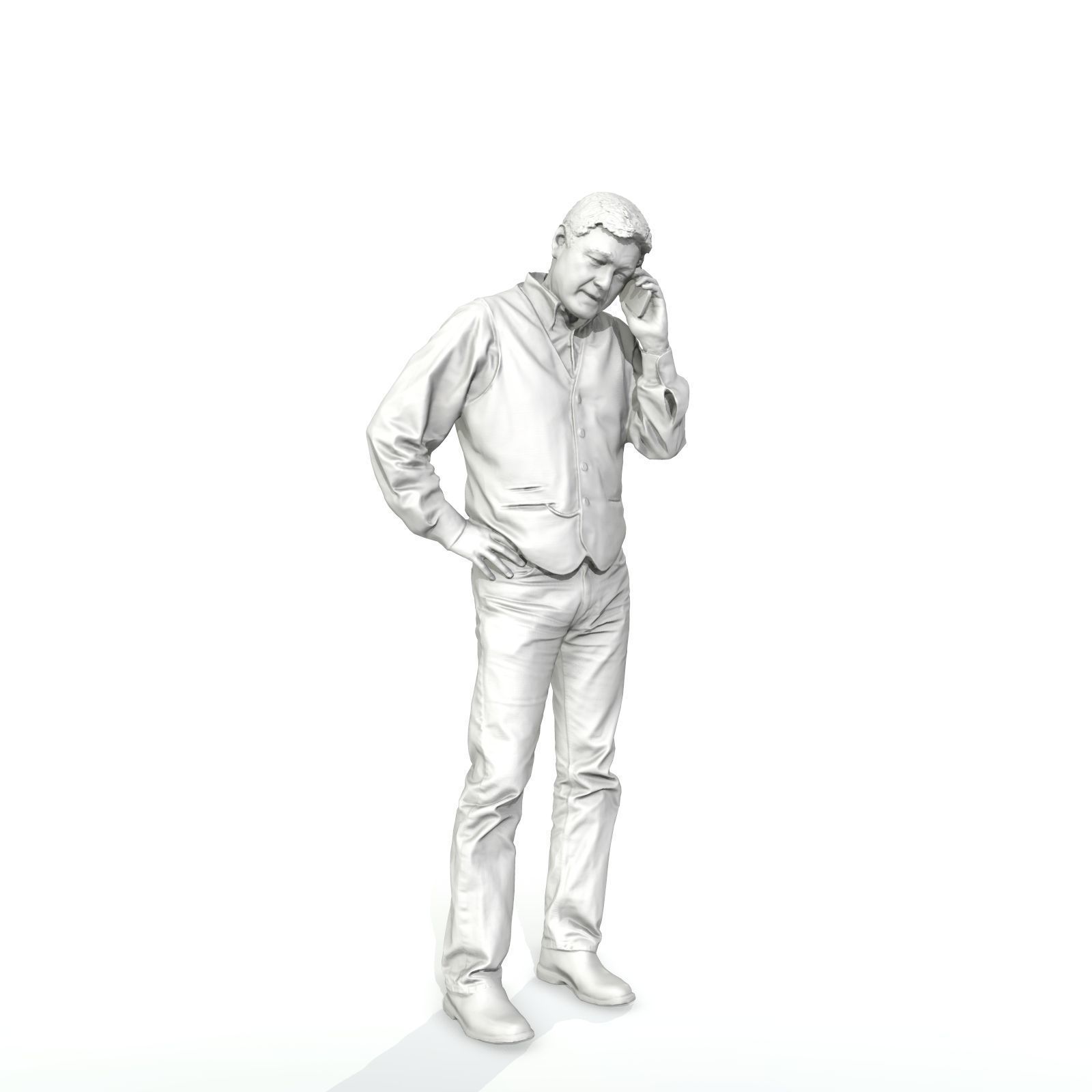 Casual Man Talking on Phone 3D model_41