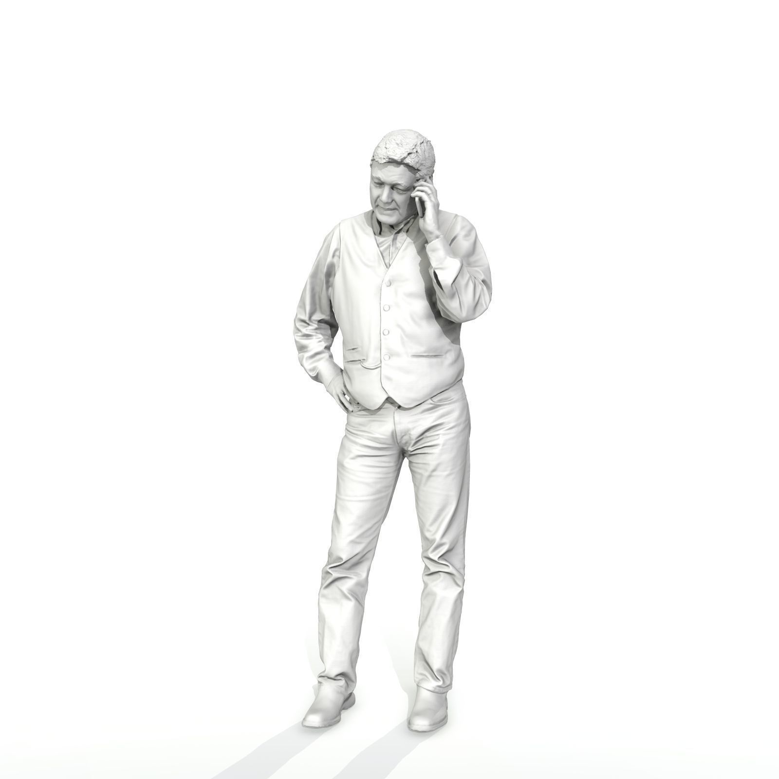Casual Man Talking on Phone 3D model_36