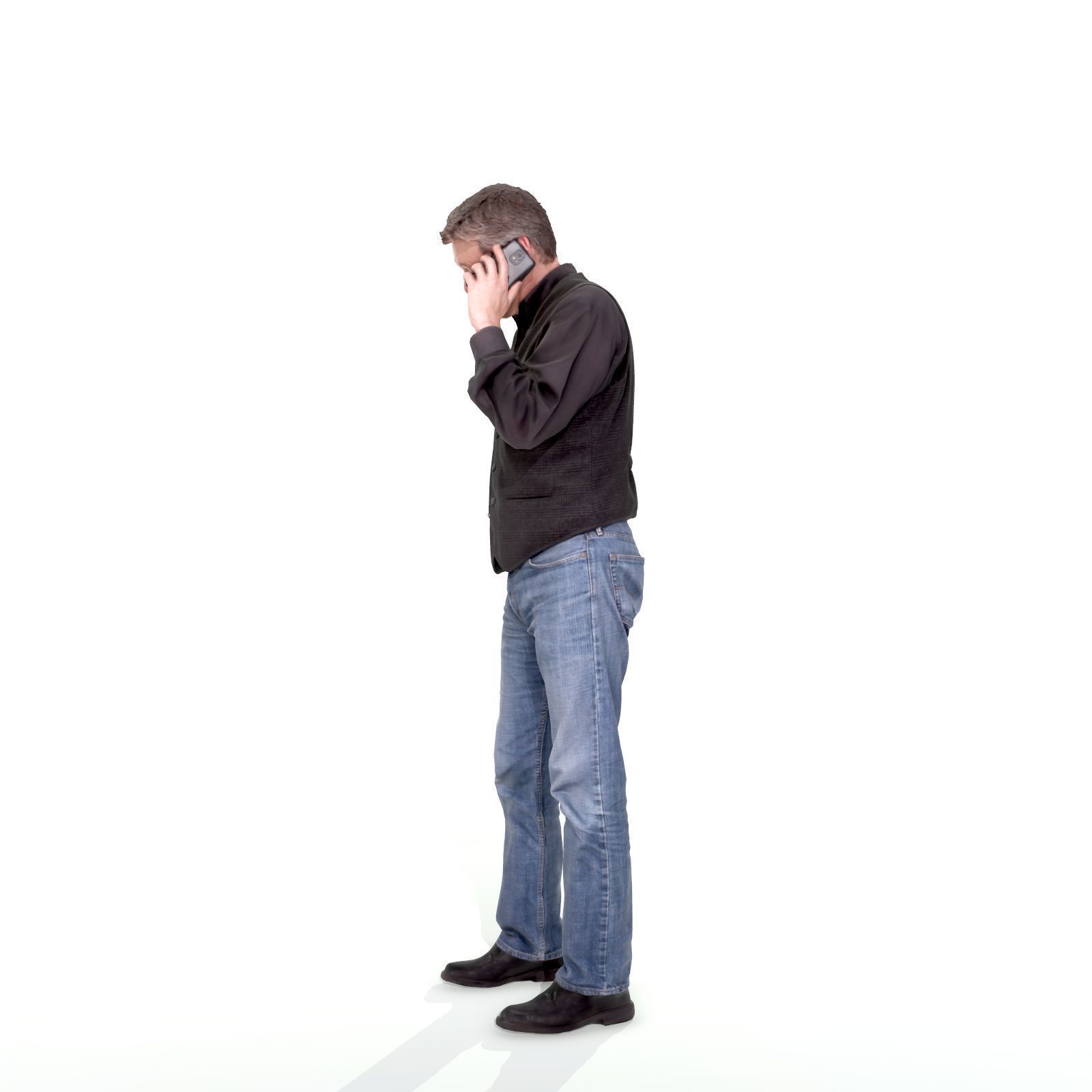 Casual Man Talking on Phone 3D model_30