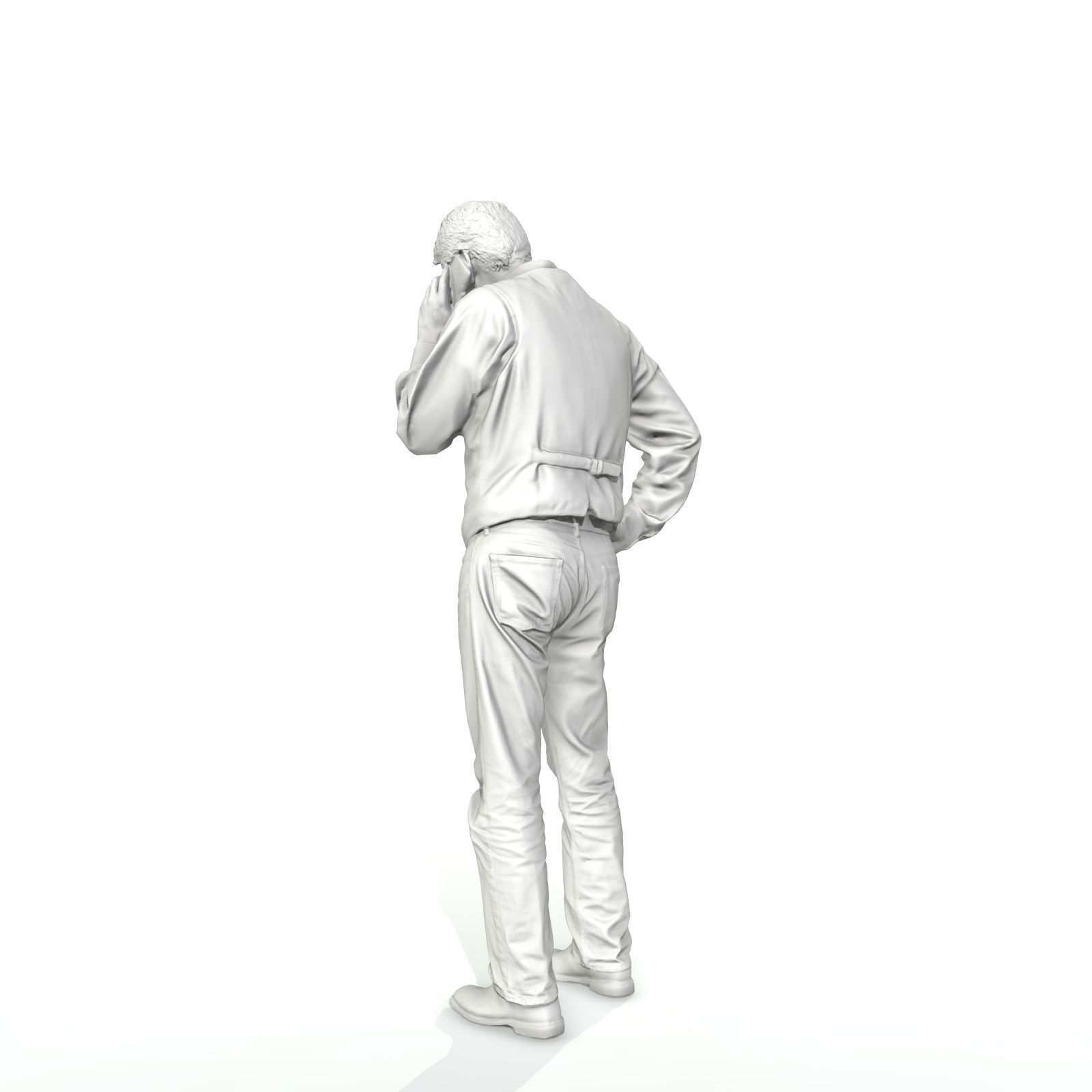 Casual Man Talking on Phone 3D model_60