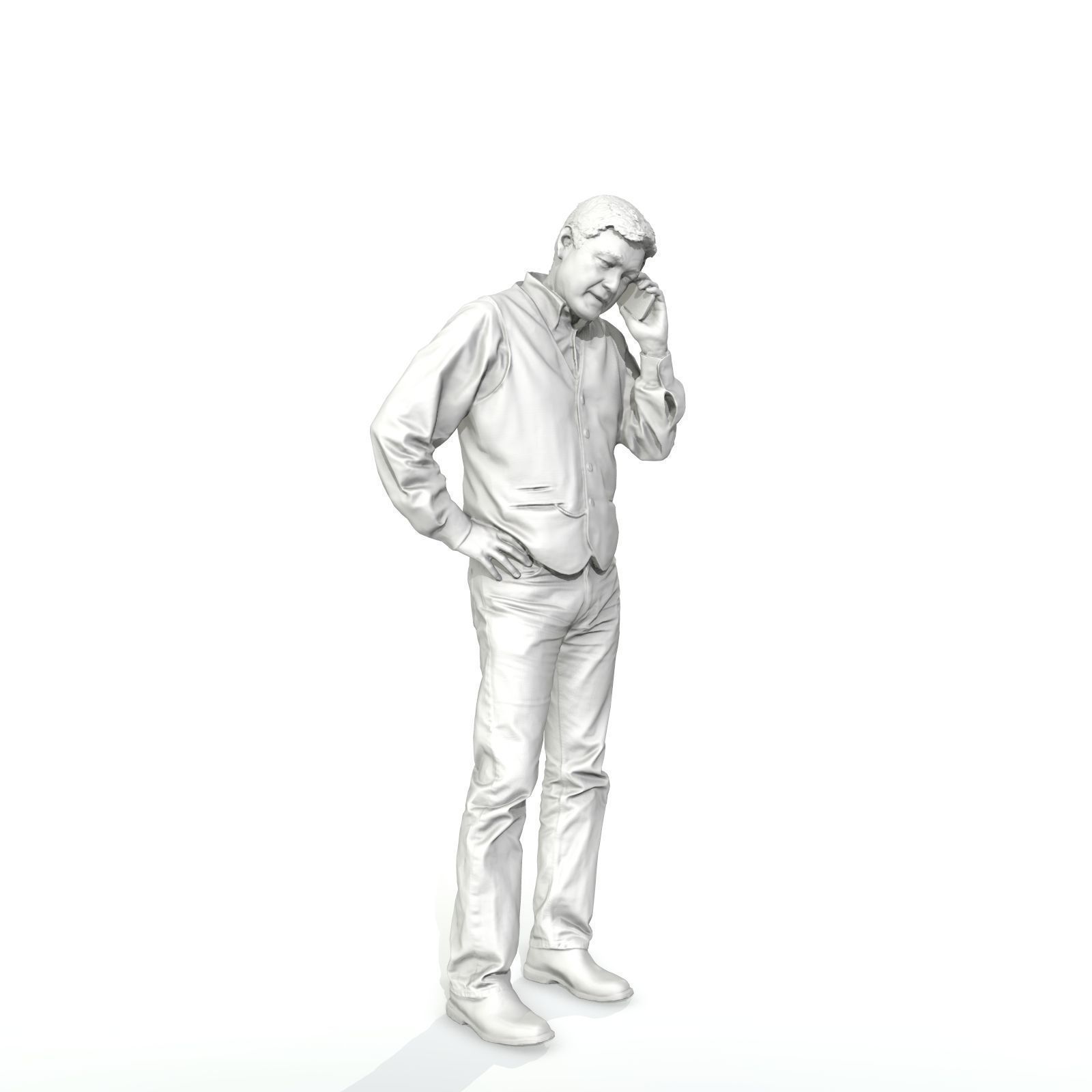 Casual Man Talking on Phone 3D model_42