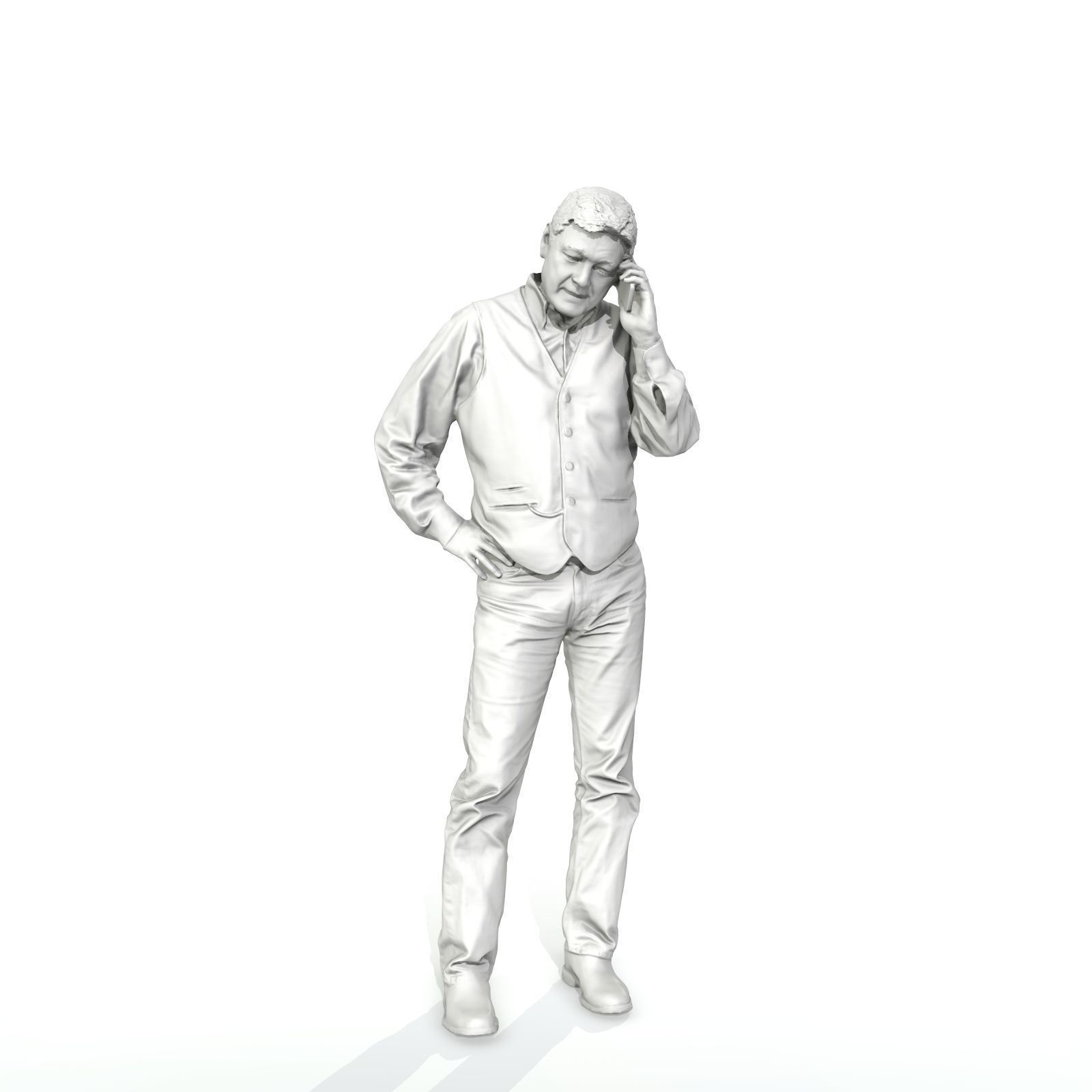 Casual Man Talking on Phone 3D model_39