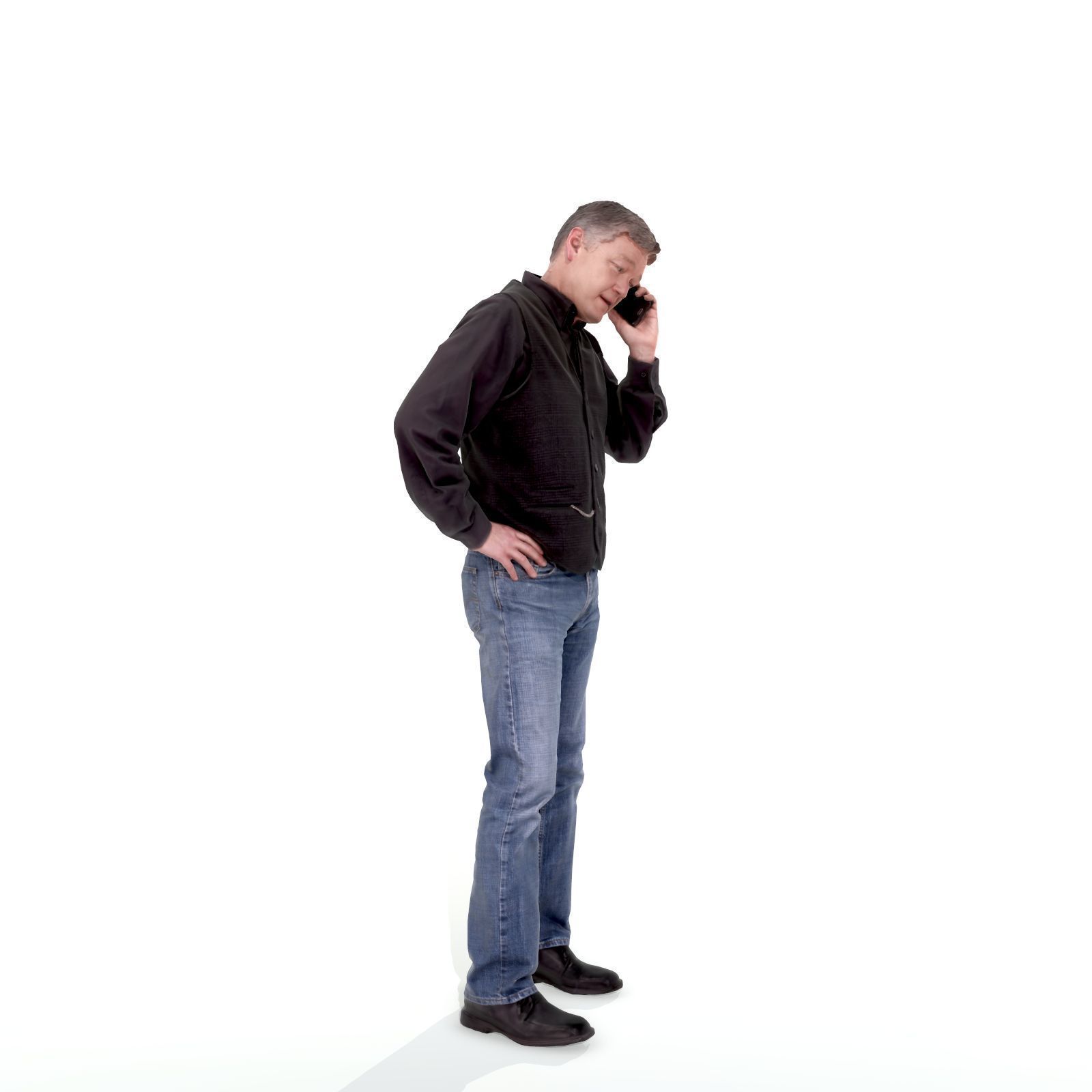 Casual Man Talking on Phone 3D model_8