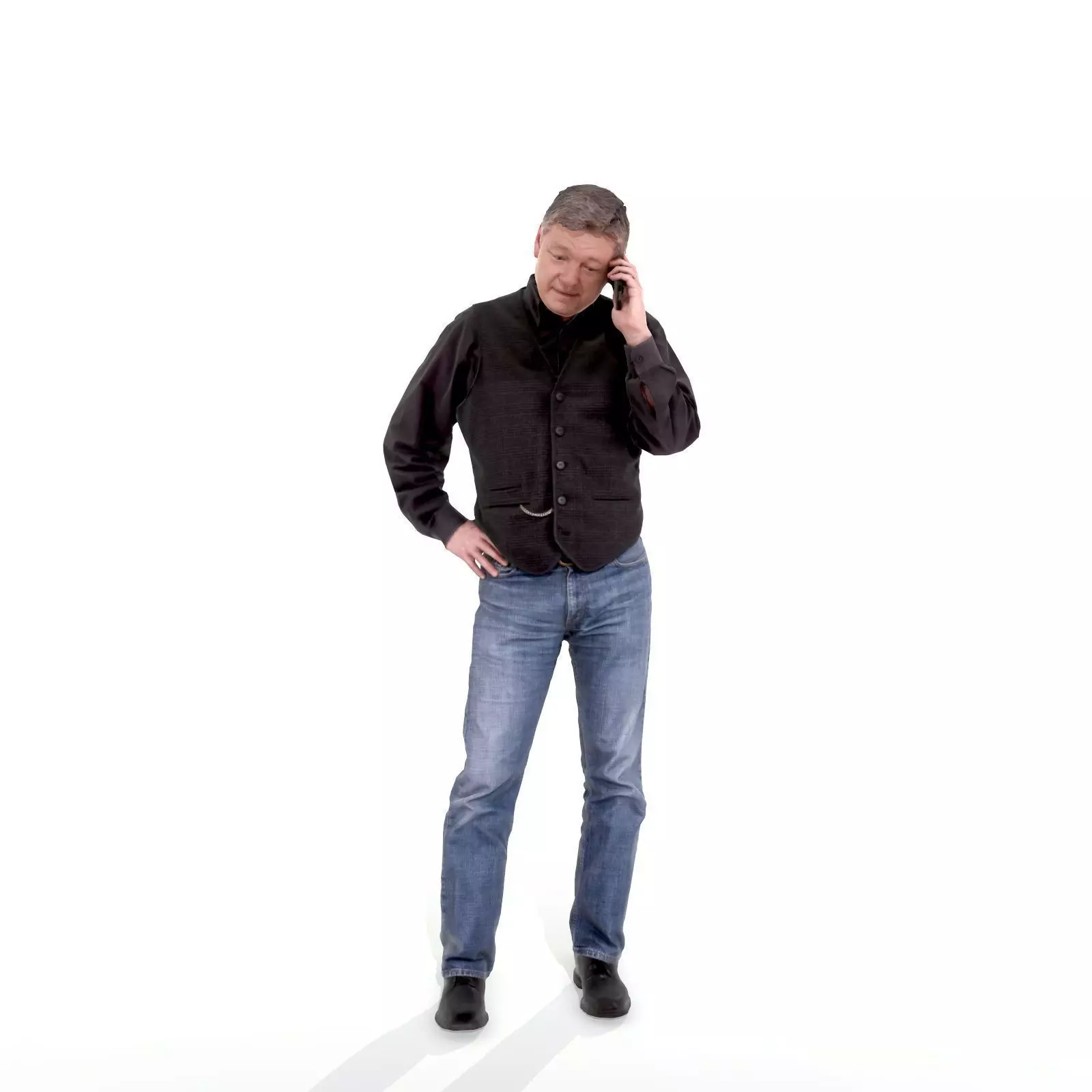 Casual Man Talking on Phone 3D model_0