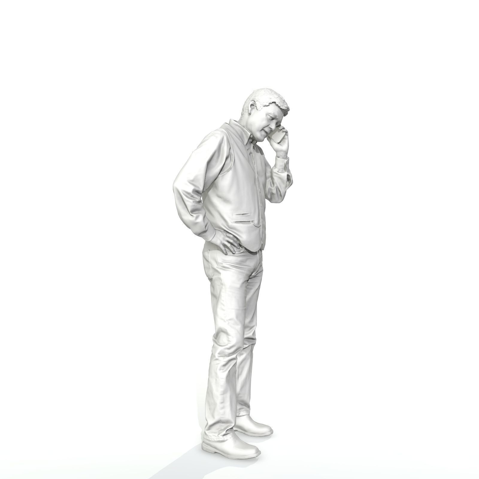 Casual Man Talking on Phone 3D model_44
