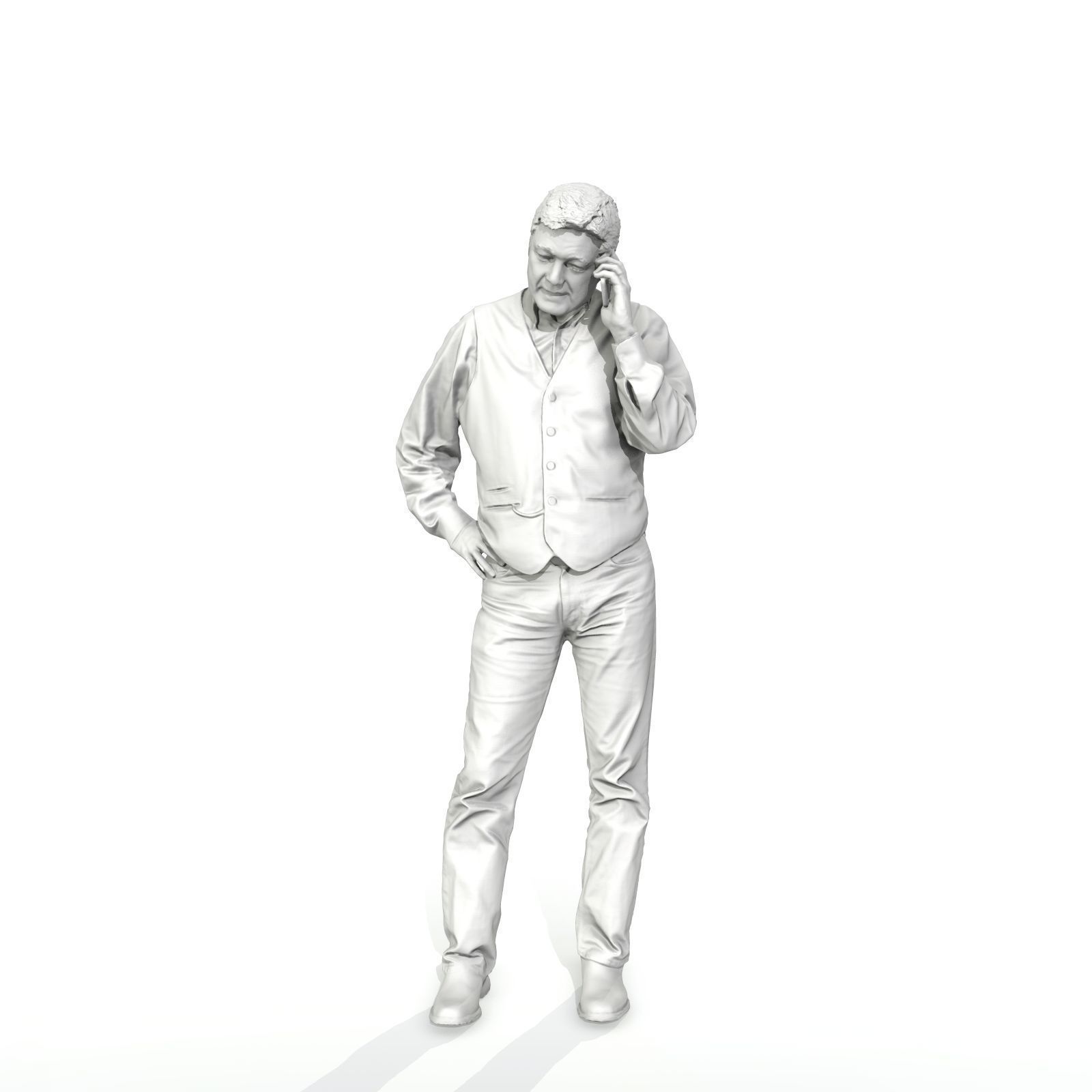 Casual Man Talking on Phone 3D model_37