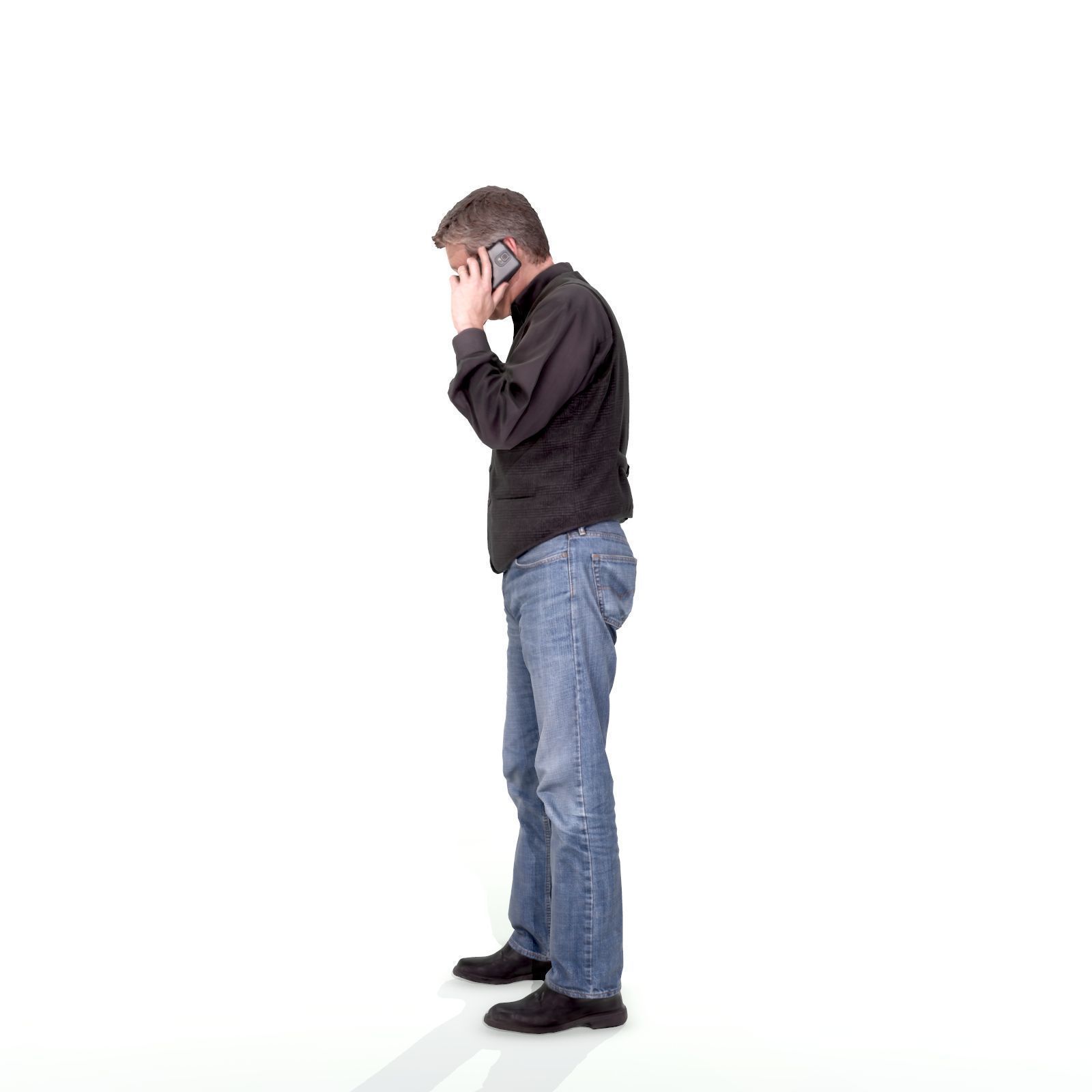 Casual Man Talking on Phone 3D model_29