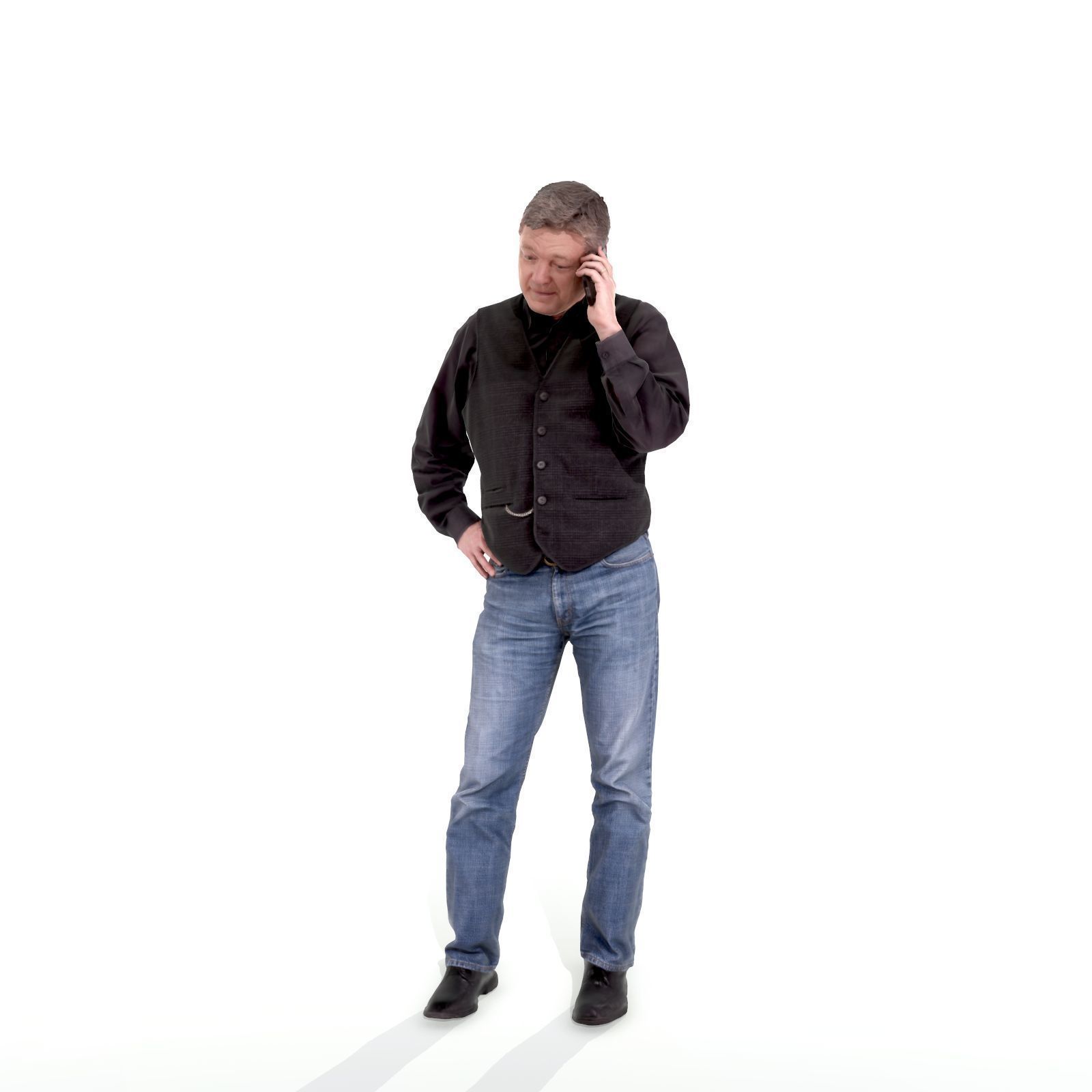 Casual Man Talking on Phone 3D model_1