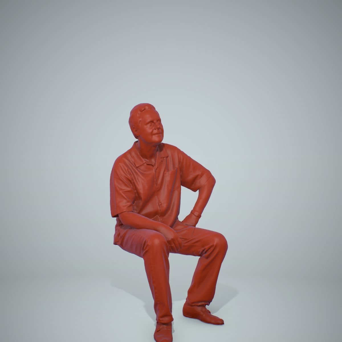 Sitting Man with Red Shirt CMan0220-HD2-O01P01-S 3D model_69