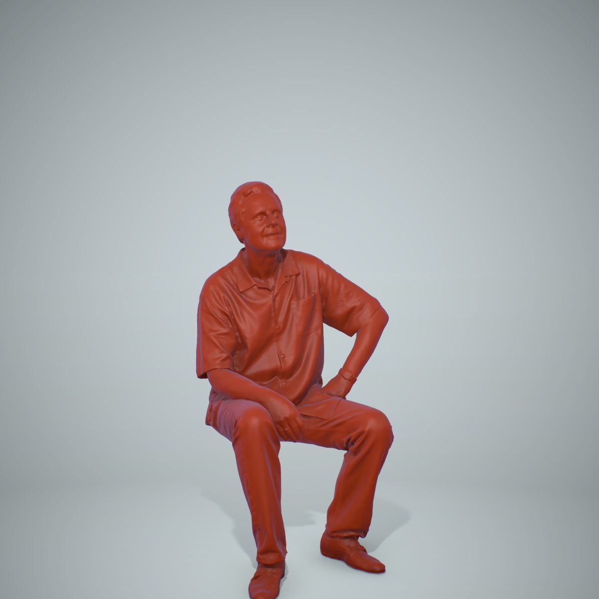 Sitting Man with Red Shirt CMan0220-HD2-O01P01-S 3D model_70