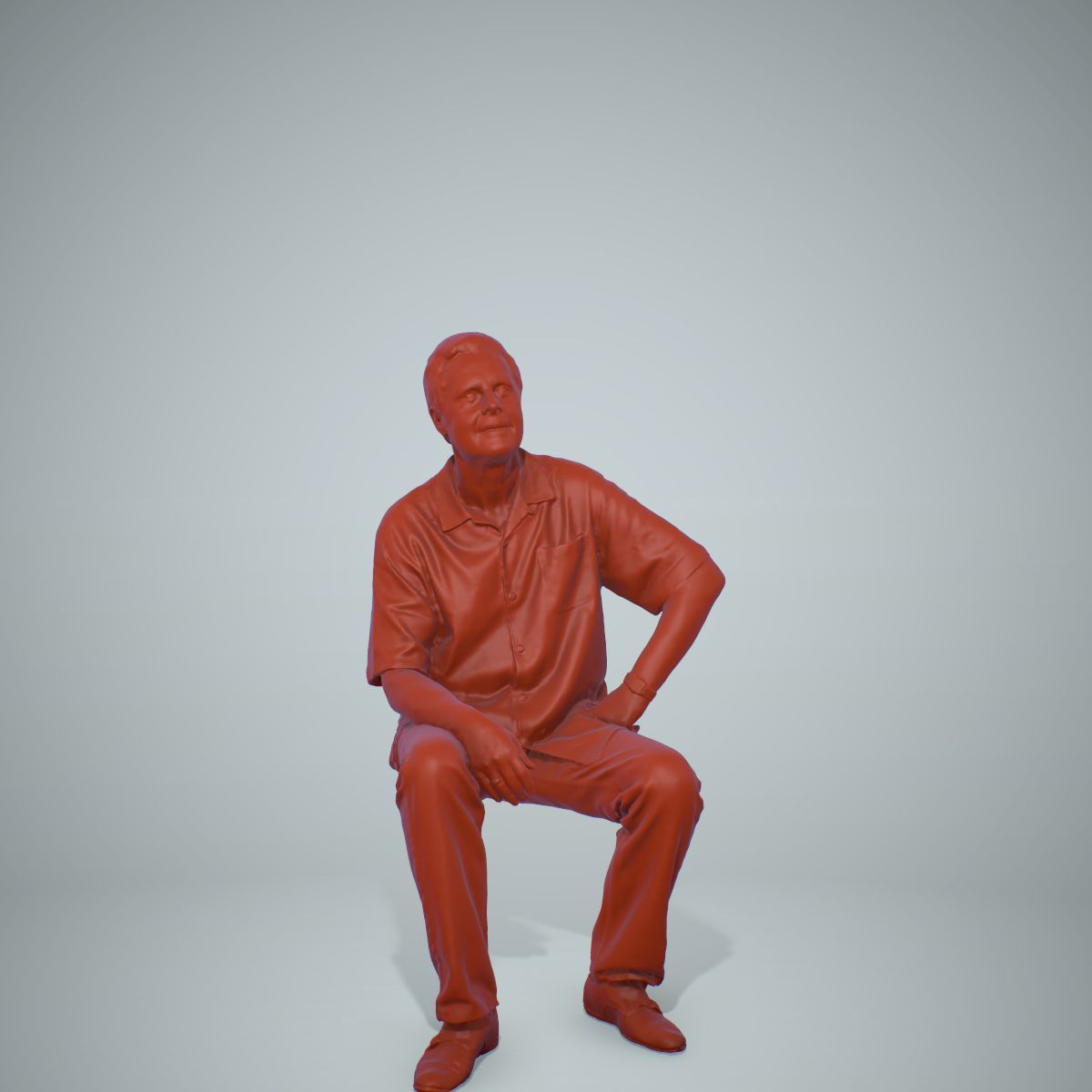 Sitting Man with Red Shirt CMan0220-HD2-O01P01-S 3D model_71