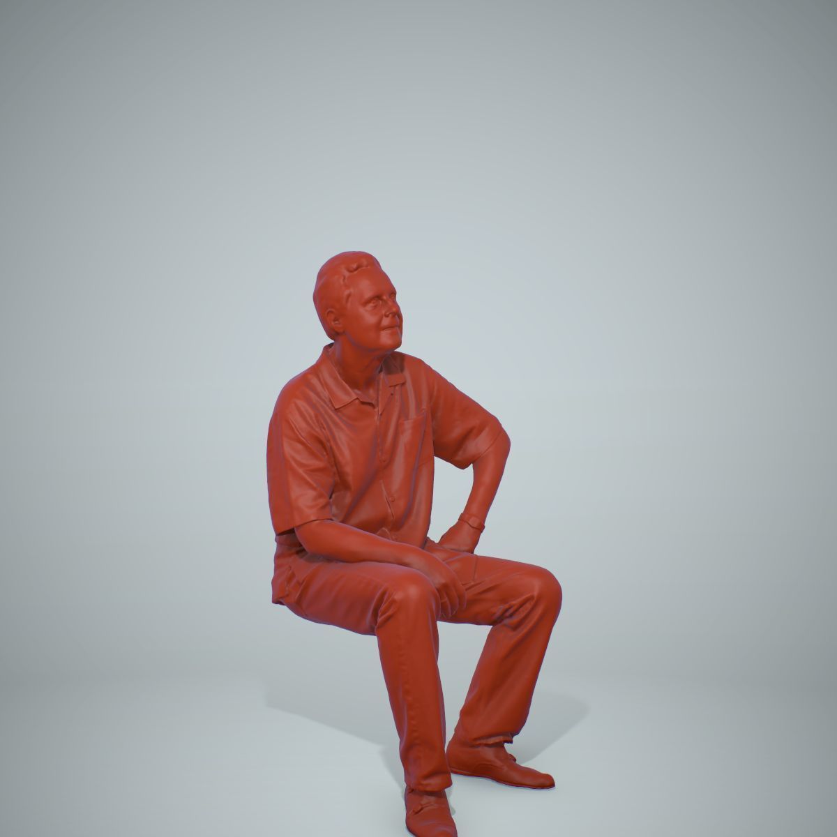 Sitting Man with Red Shirt CMan0220-HD2-O01P01-S 3D model_68