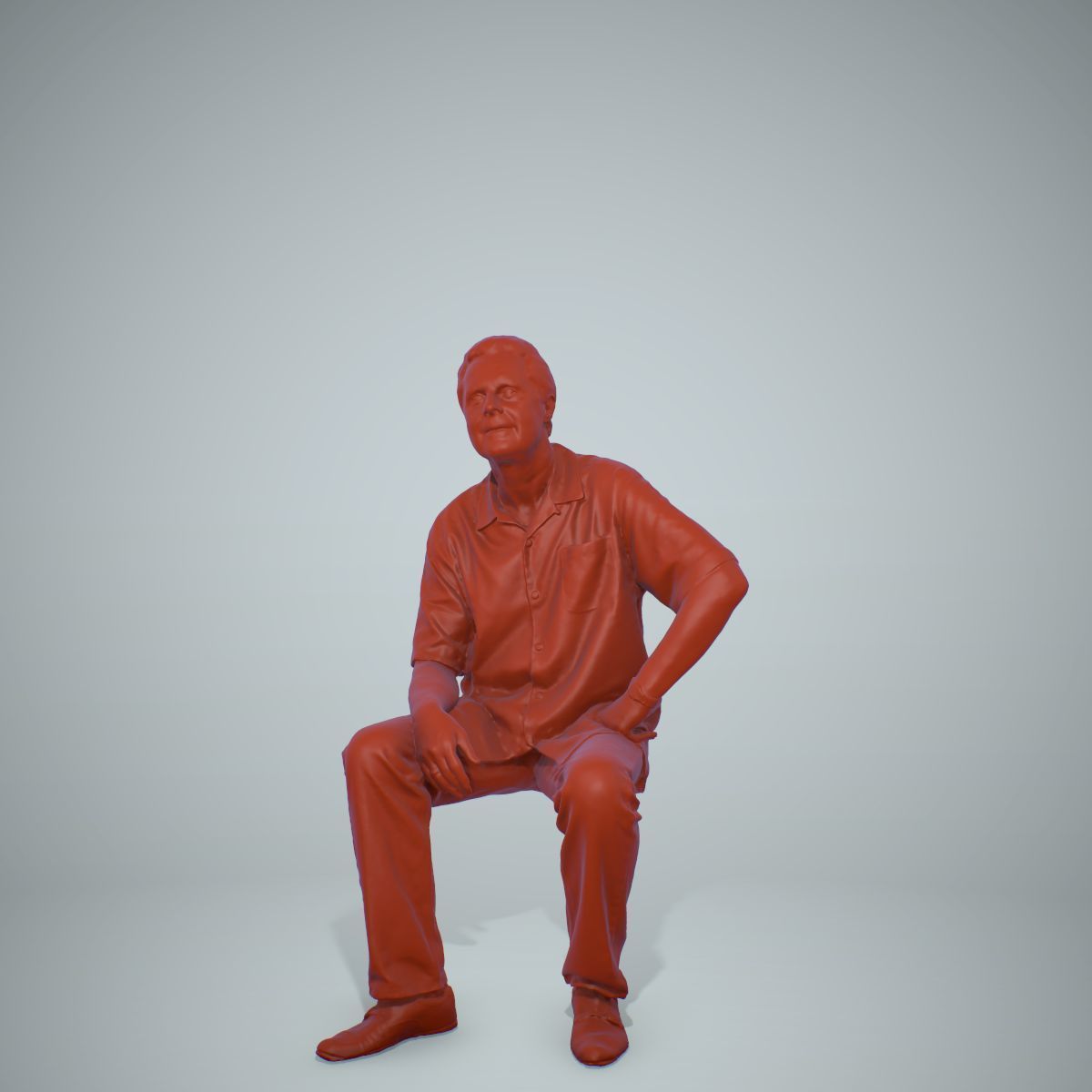 Sitting Man with Red Shirt CMan0220-HD2-O01P01-S 3D model_38