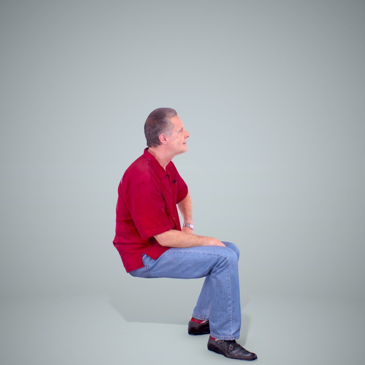 Sitting Man with Red Shirt CMan0220-HD2-O01P01-S 3D model_28