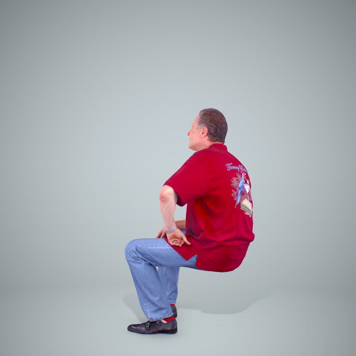Sitting Man with Red Shirt CMan0220-HD2-O01P01-S 3D model_12