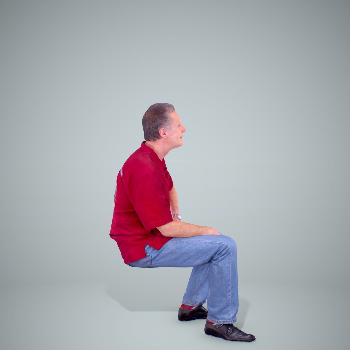 Sitting Man with Red Shirt CMan0220-HD2-O01P01-S 3D model_27