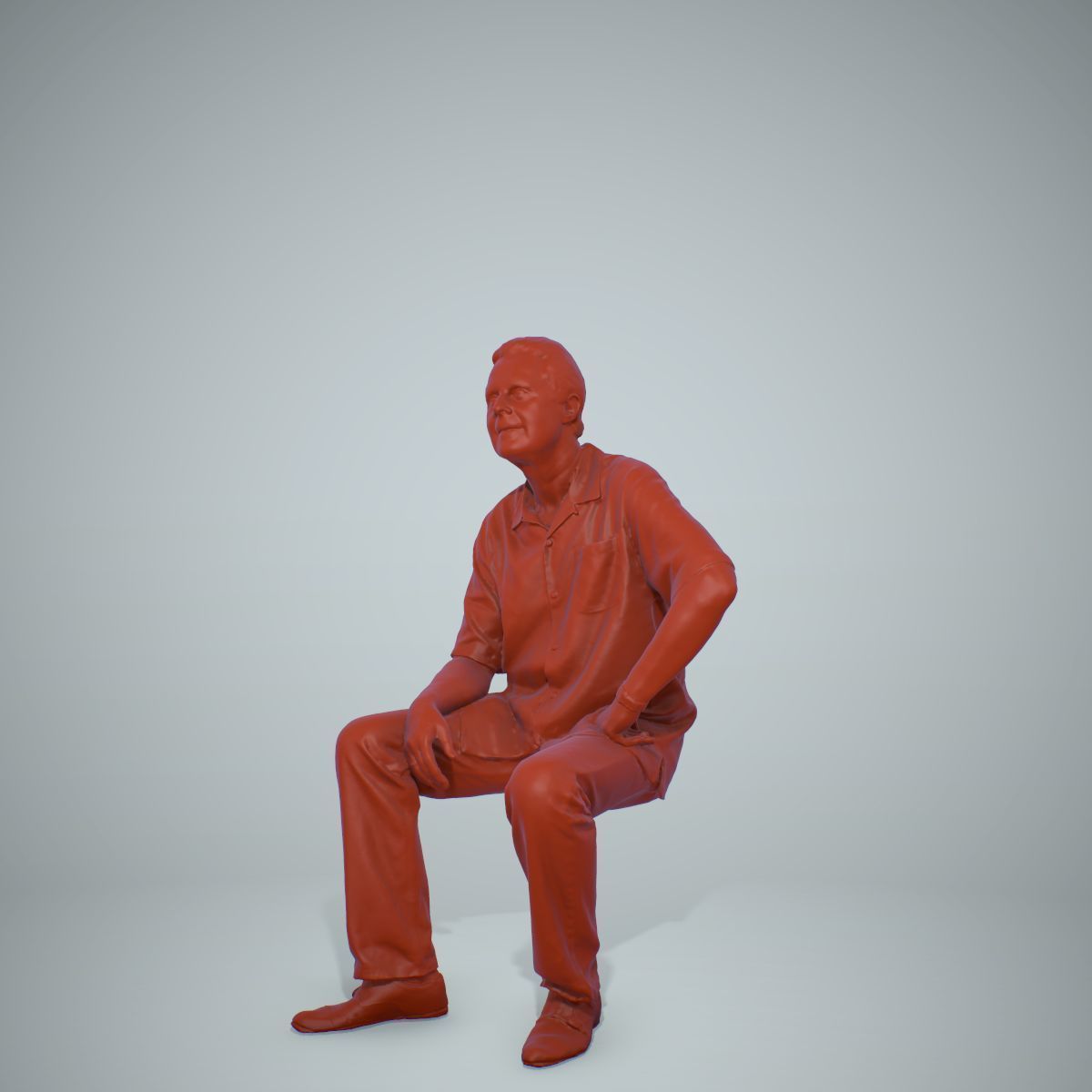Sitting Man with Red Shirt CMan0220-HD2-O01P01-S 3D model_40