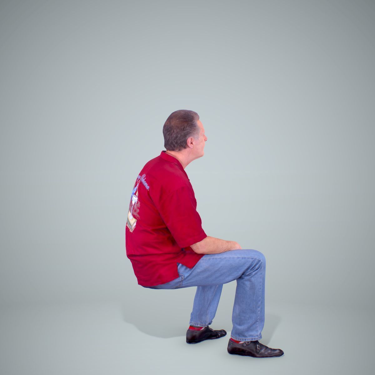 Sitting Man with Red Shirt CMan0220-HD2-O01P01-S 3D model_25