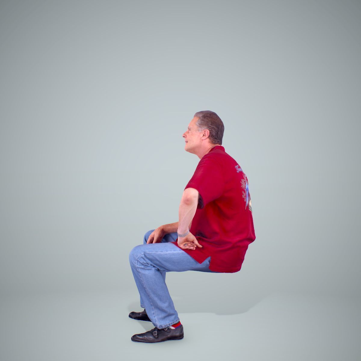 Sitting Man with Red Shirt CMan0220-HD2-O01P01-S 3D model_10