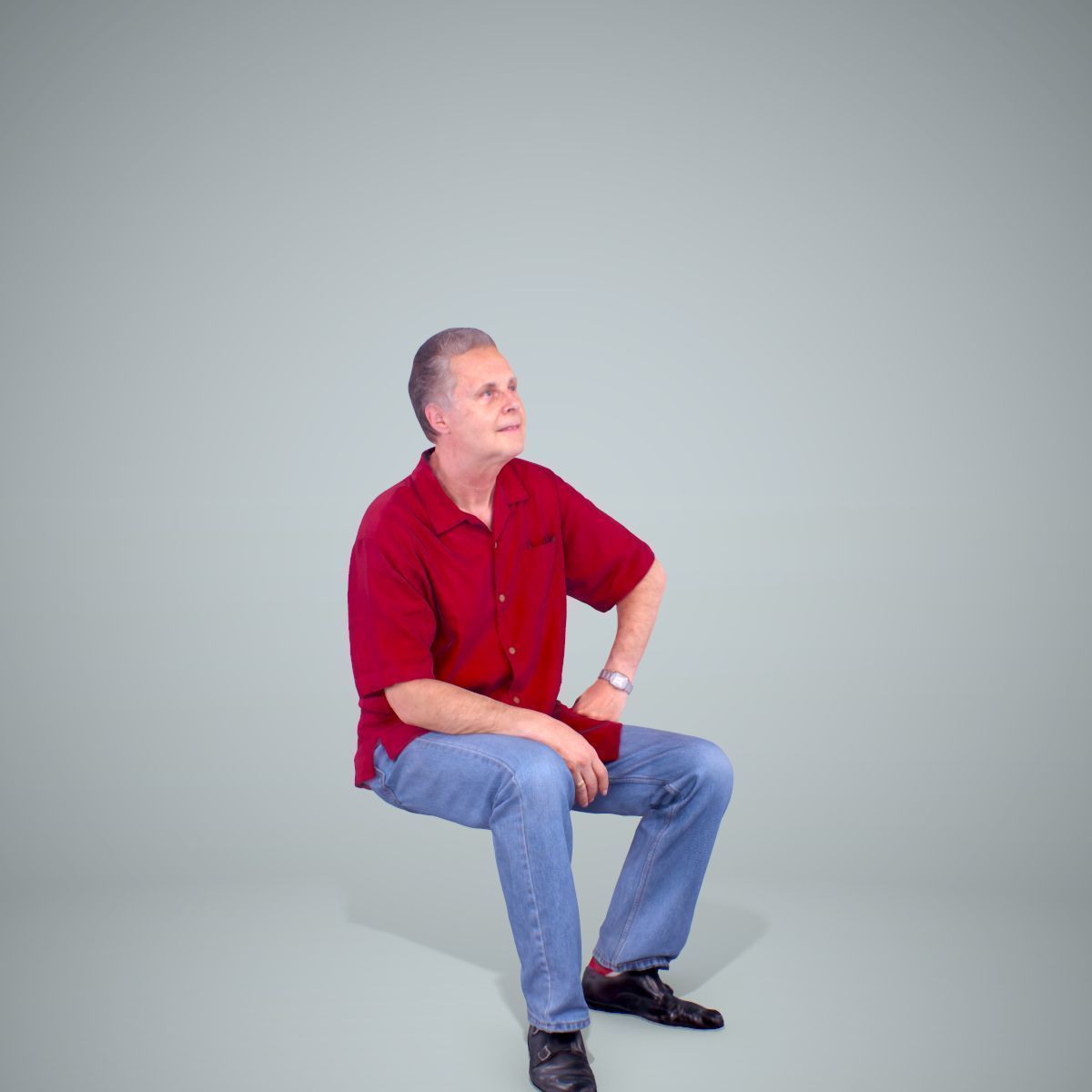 Sitting Man with Red Shirt CMan0220-HD2-O01P01-S 3D model_32