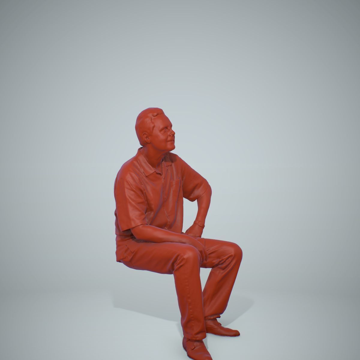 Sitting Man with Red Shirt CMan0220-HD2-O01P01-S 3D model_67