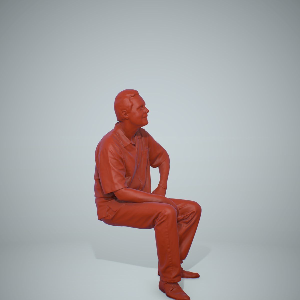 Sitting Man with Red Shirt CMan0220-HD2-O01P01-S 3D model_66