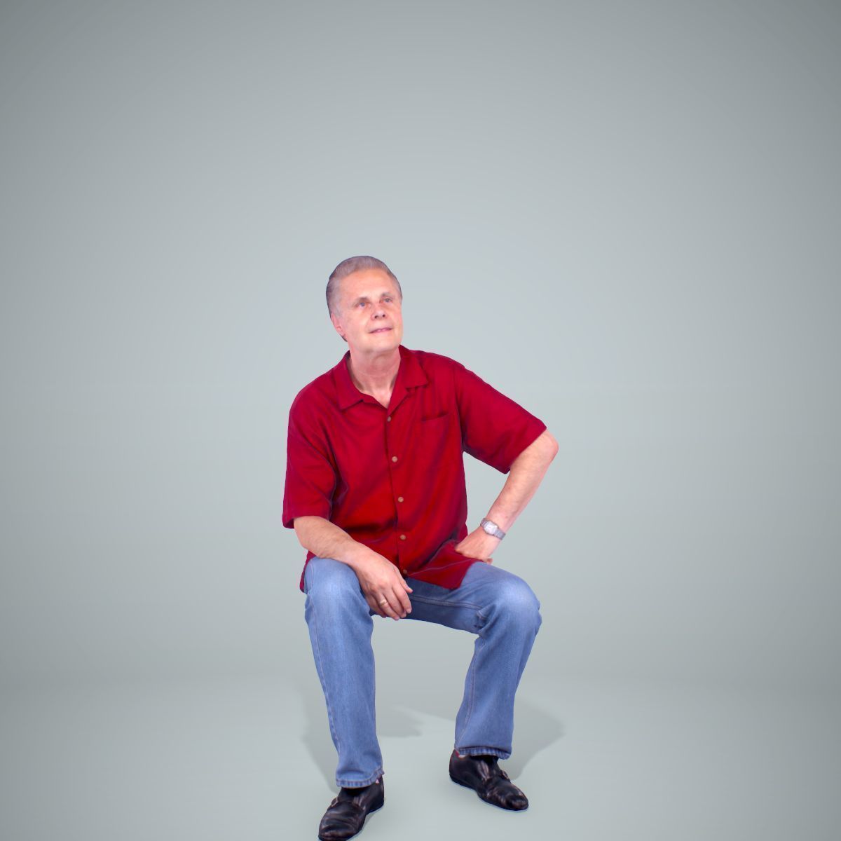 Sitting Man with Red Shirt CMan0220-HD2-O01P01-S 3D model_35
