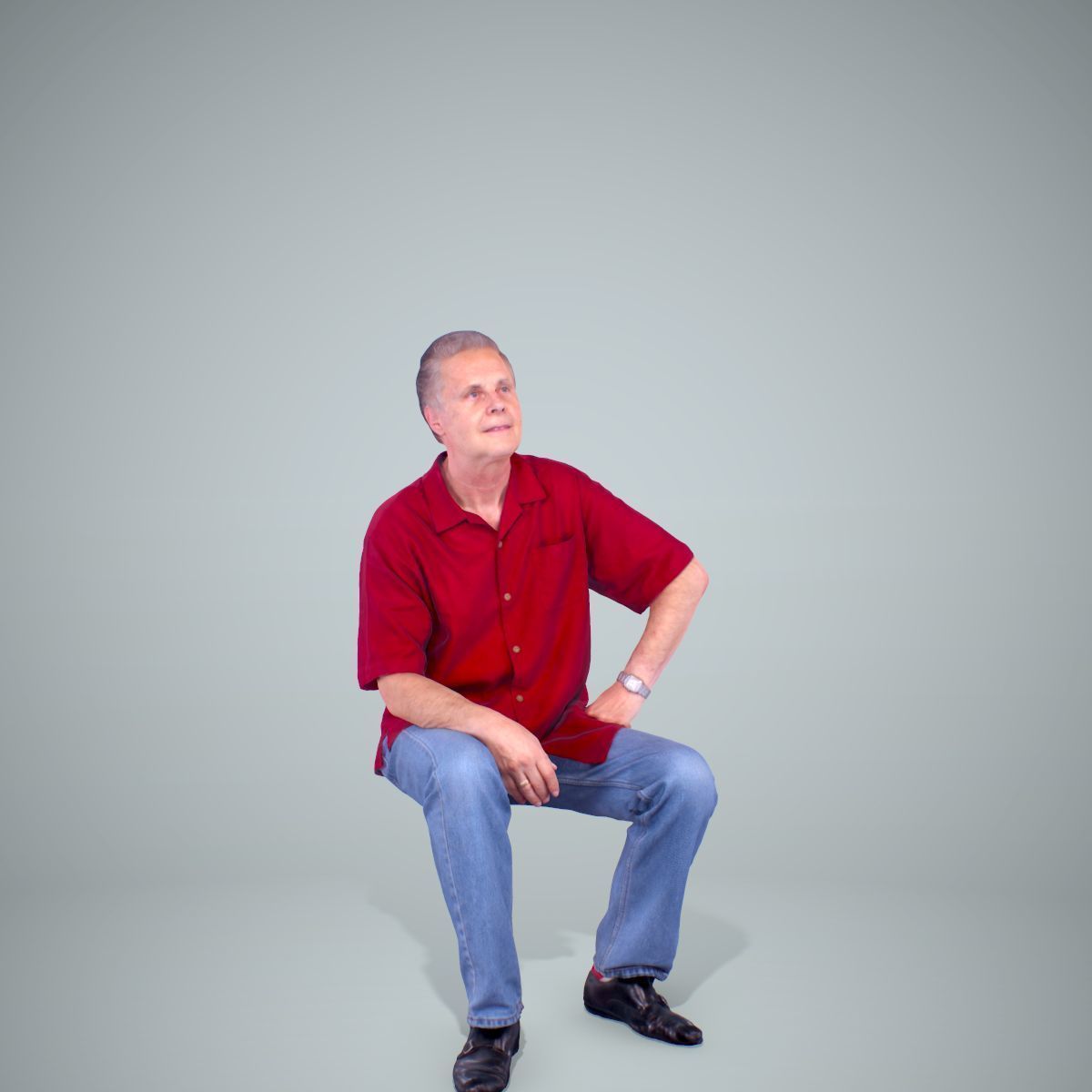 Sitting Man with Red Shirt CMan0220-HD2-O01P01-S 3D model_34