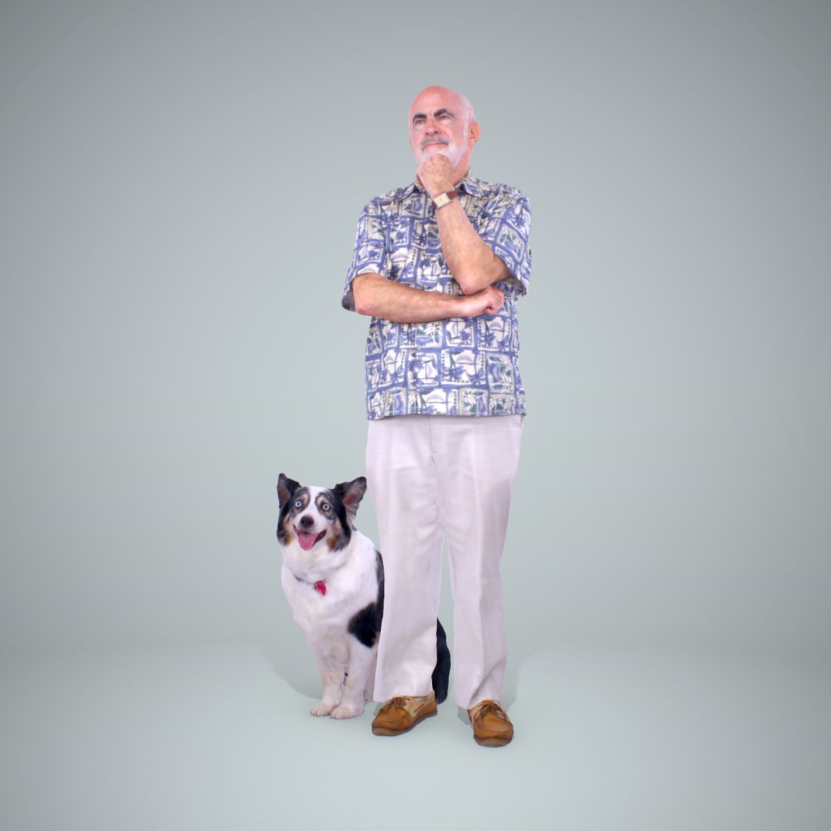 Old Man with His Dog CMan0218-HD2-O01P01-S 3D model_2