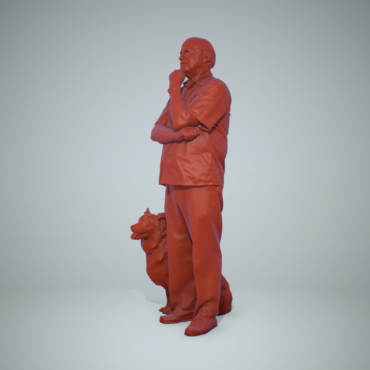 Old Man with His Dog CMan0218-HD2-O01P01-S 3D model_42