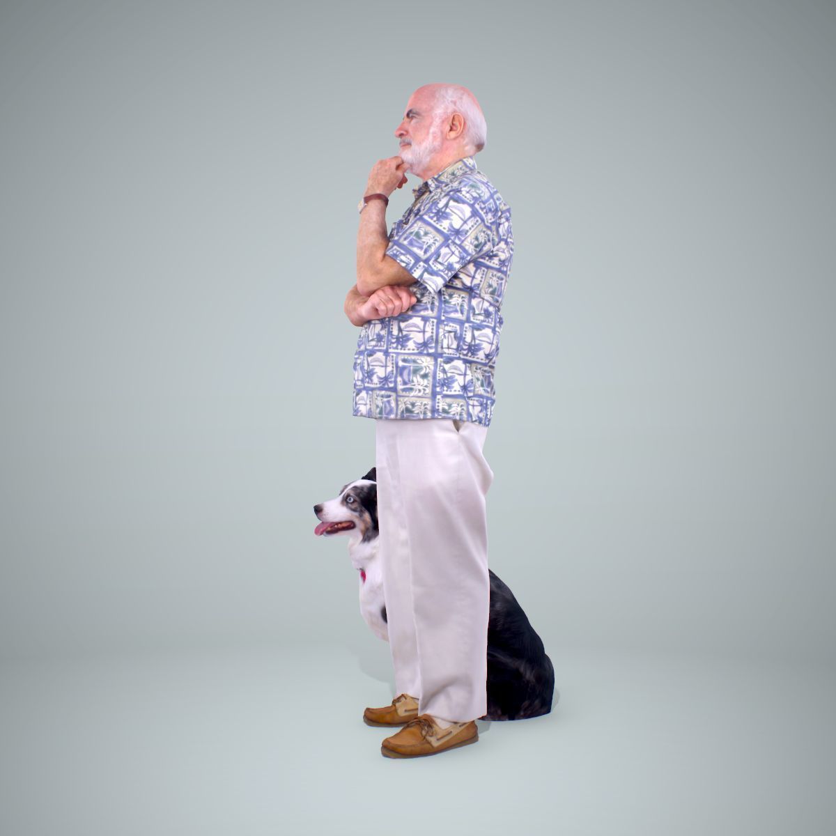 Old Man with His Dog CMan0218-HD2-O01P01-S 3D model_8