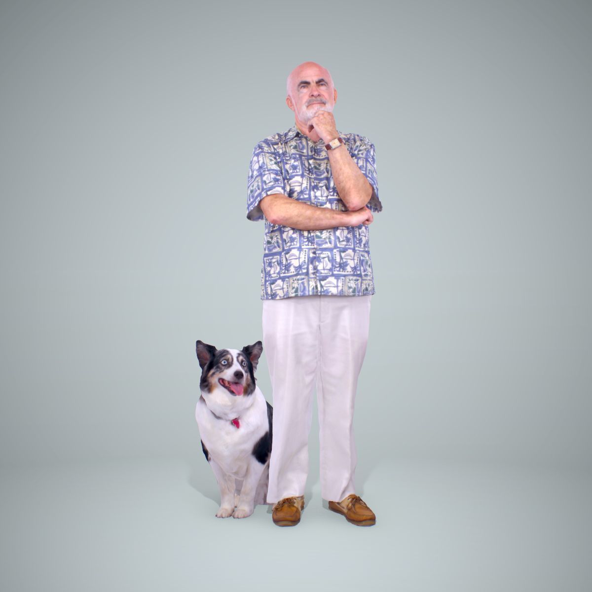 Old Man with His Dog CMan0218-HD2-O01P01-S 3D model_1