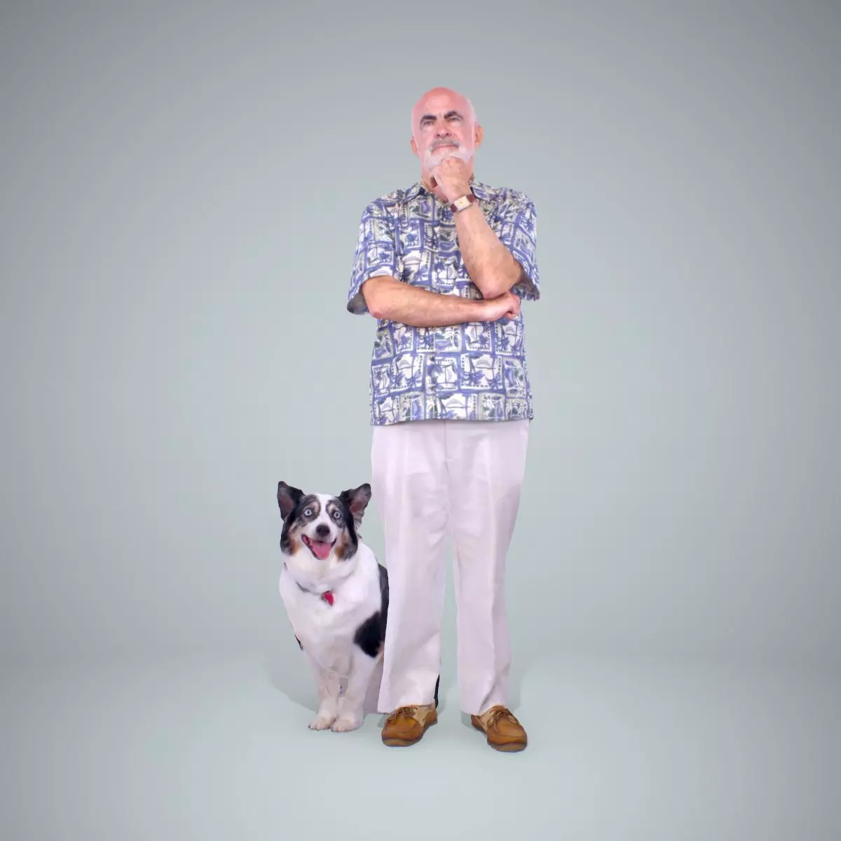 Old Man with His Dog CMan0218-HD2-O01P01-S 3D model_0