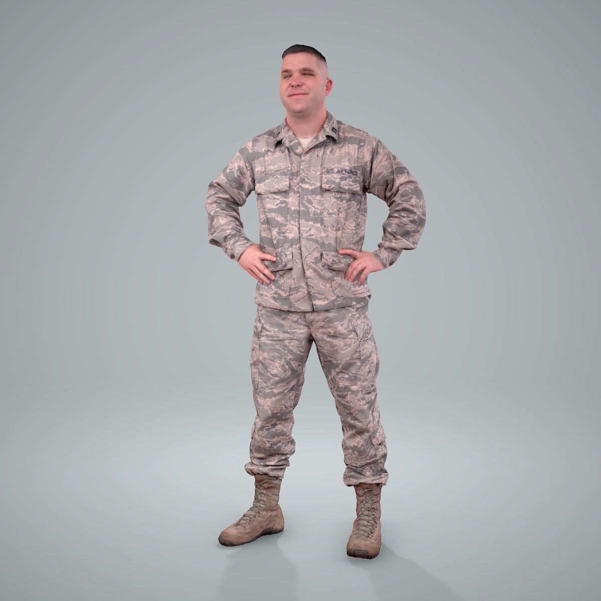 Smiling Standing Wearing Army Clothing CMan0211-HD2-O01P01-S 3D model_2