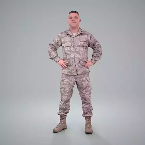 Smiling Standing Wearing Army Clothing CMan0211-HD2-O01P01-S
