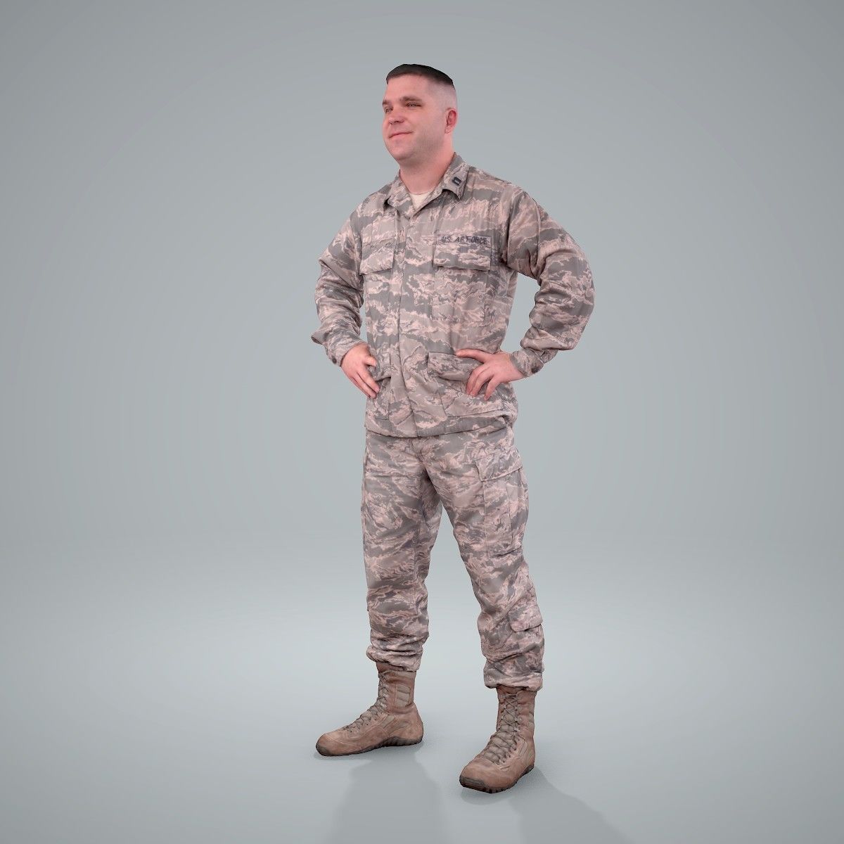 Smiling Standing Wearing Army Clothing CMan0211-HD2-O01P01-S 3D model_4