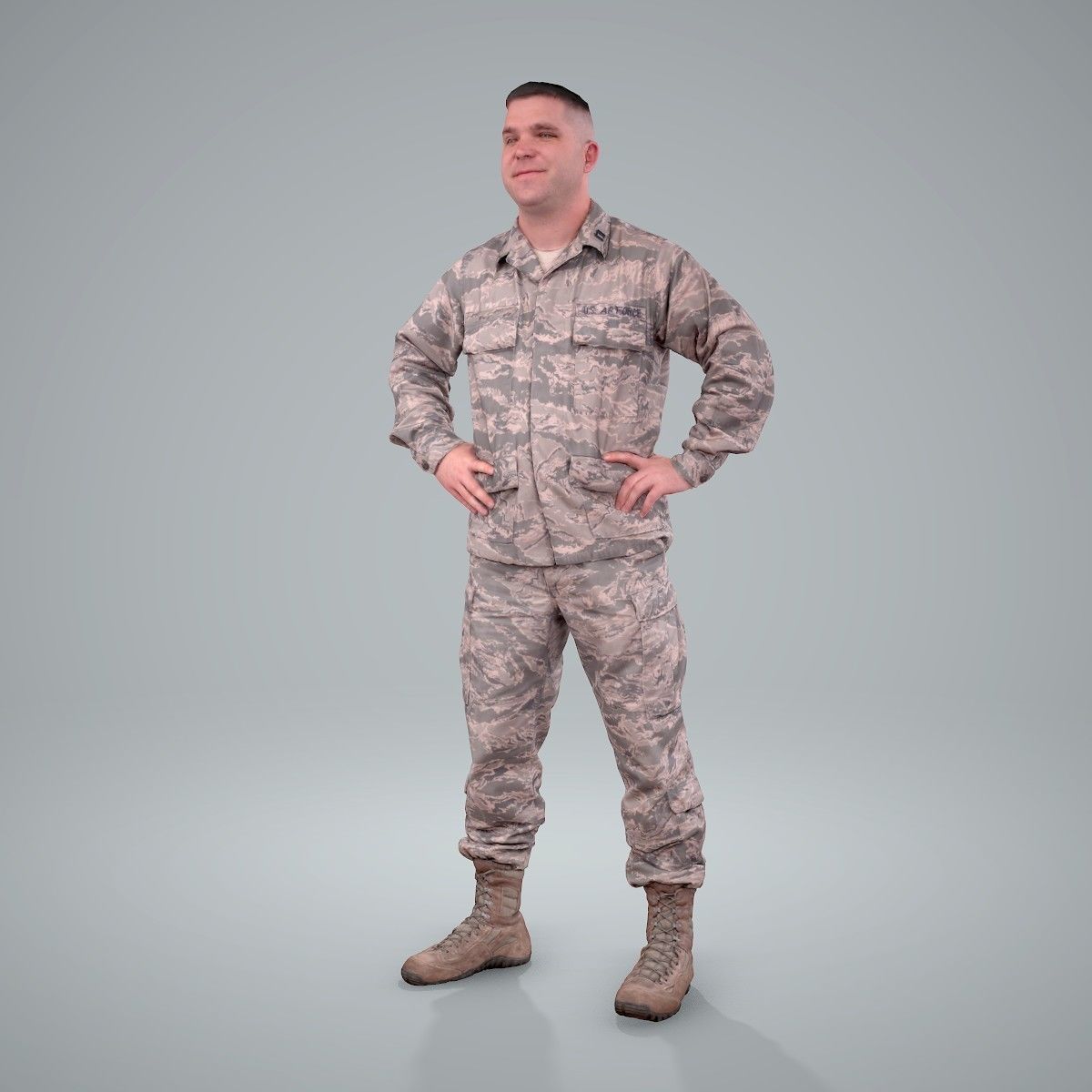 Smiling Standing Wearing Army Clothing CMan0211-HD2-O01P01-S 3D model_3