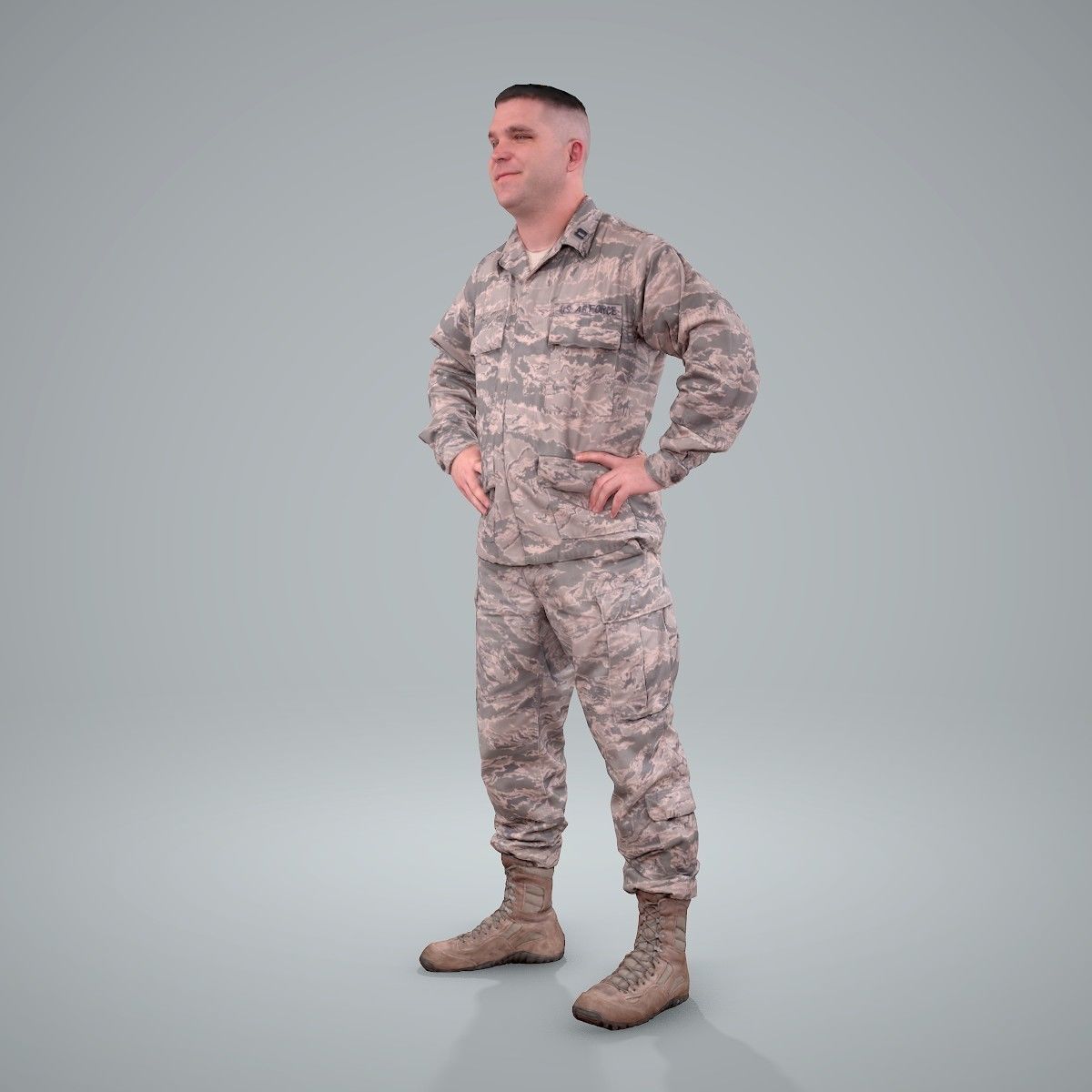 Smiling Standing Wearing Army Clothing CMan0211-HD2-O01P01-S 3D model_5