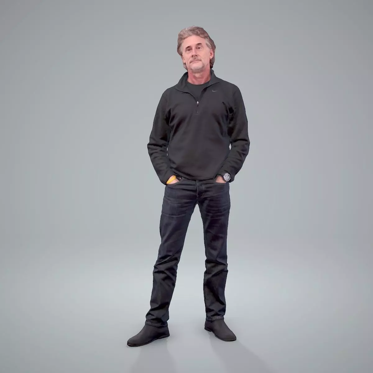 Man Standing Wearing Dark Clothes CMan0210-HD2-O01P01-S 3D model