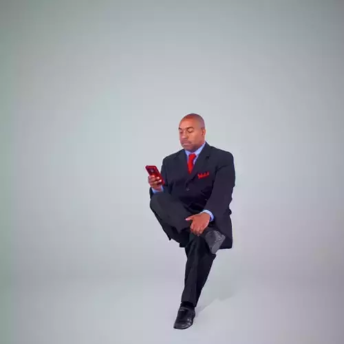 Sitting Business Man with Phone BMan0201-HD2-O04P04-S 3D model