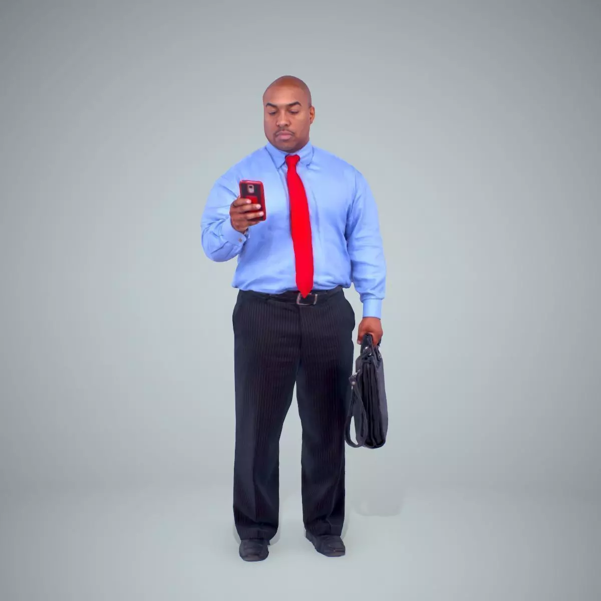Business Man with Phone and Suitcase BMan0201-HD2-O01P01-S 3D model_0