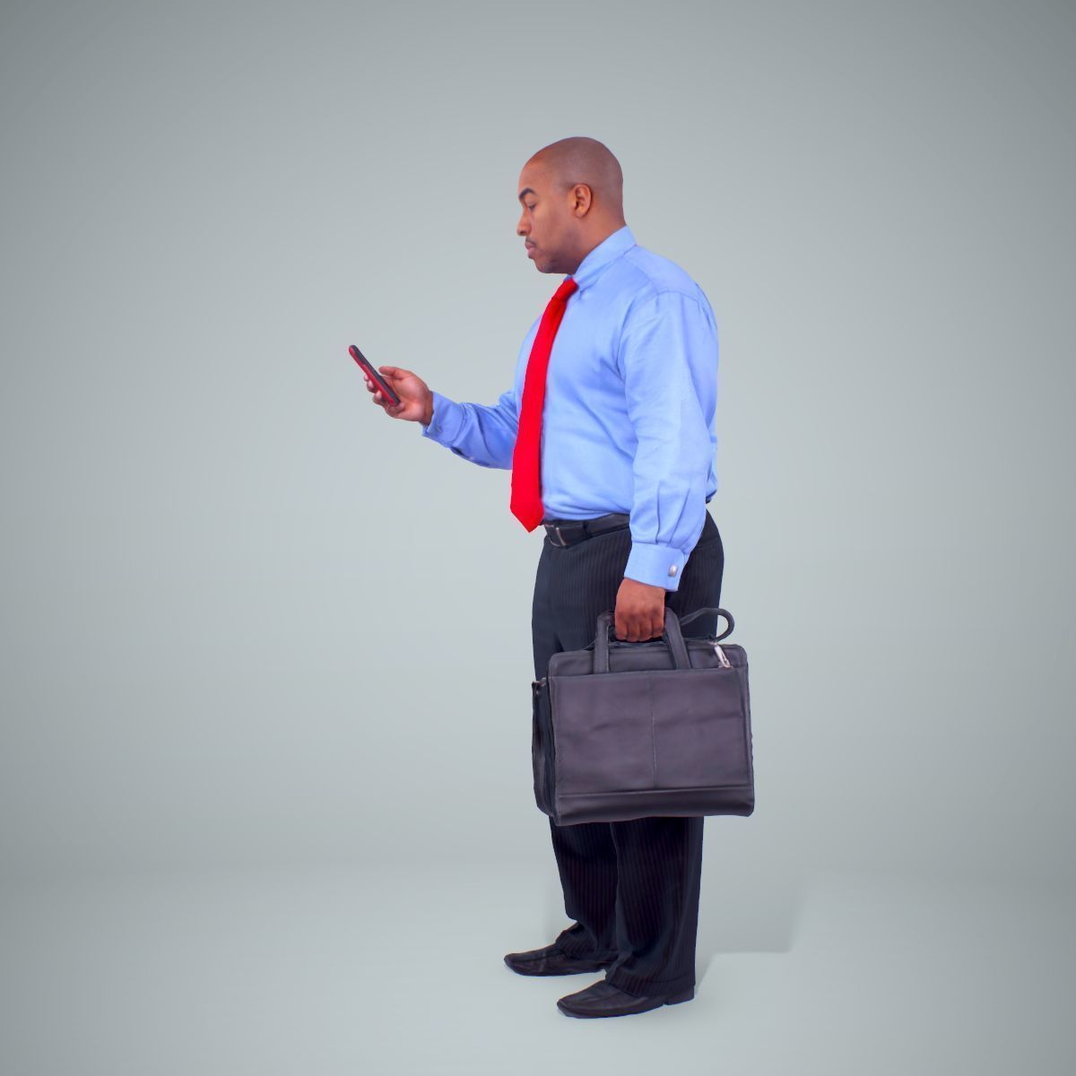 Business Man with Phone and Suitcase BMan0201-HD2-O01P01-S 3D model_8