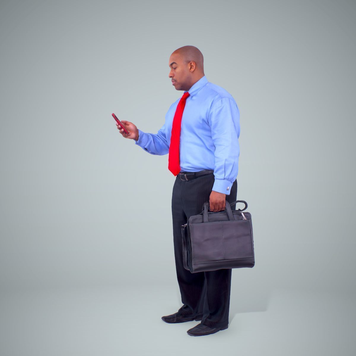 Business Man with Phone and Suitcase BMan0201-HD2-O01P01-S 3D model_7